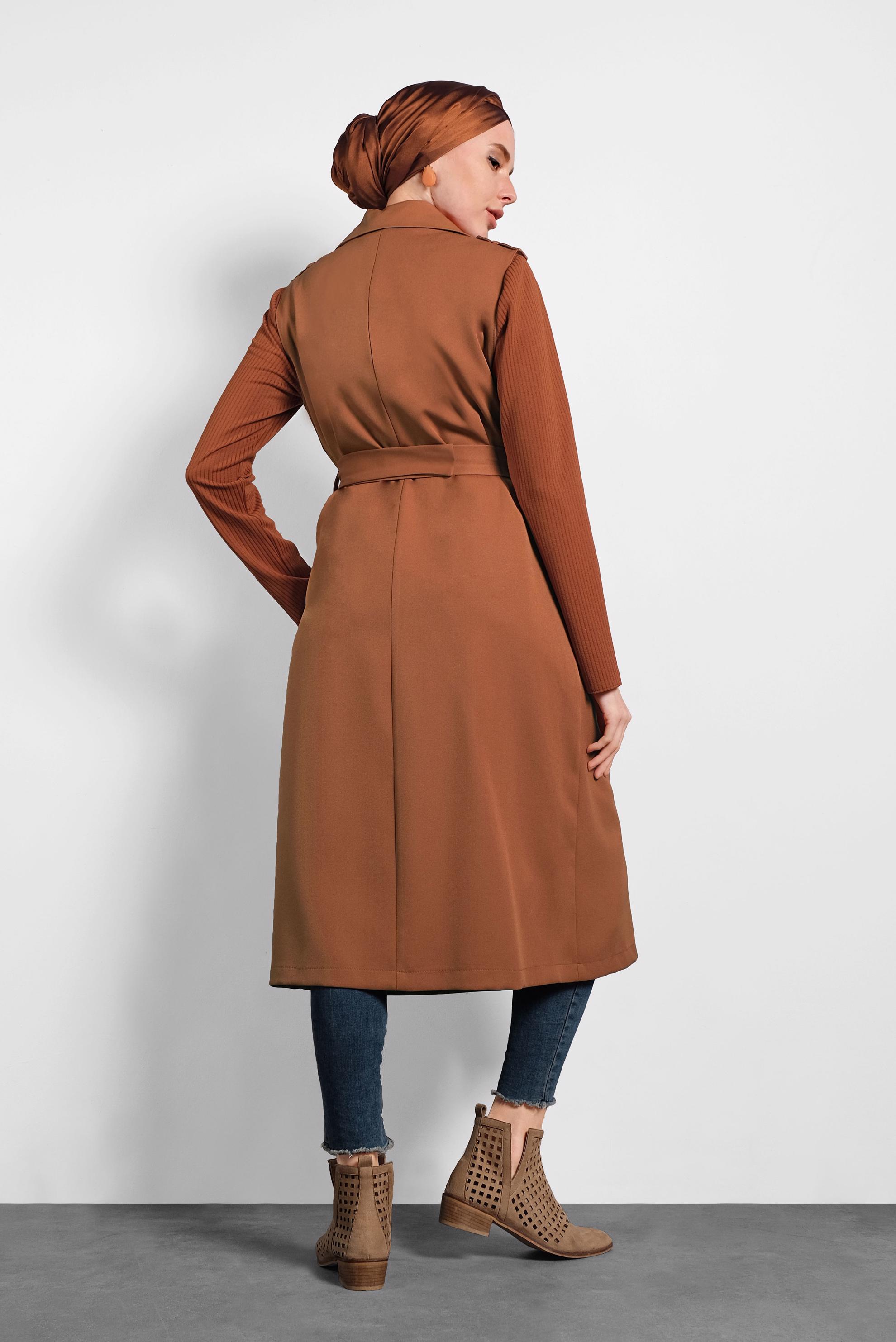 Hijab clothing TABA DOUBLE BREASTED BUTTONED VEST 40245 