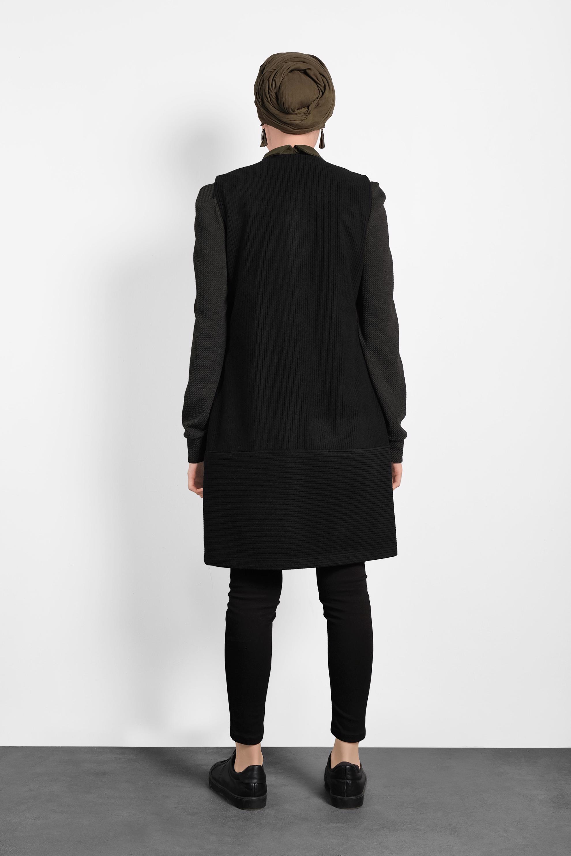 Hijab clothing BLACK CORDUROY VEST 40352 