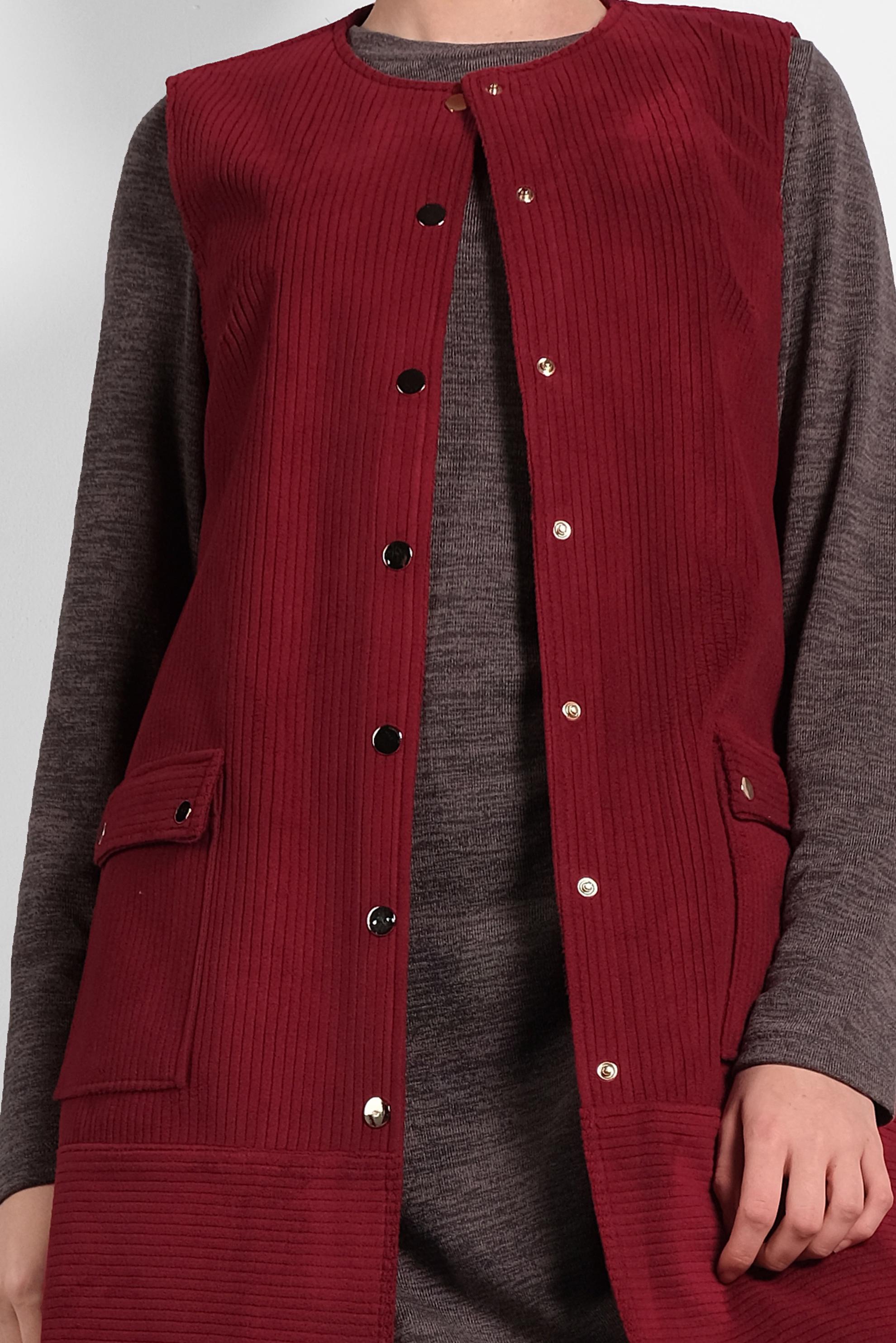 Hijab clothing CLARET RED CORDUROY VEST 40352 