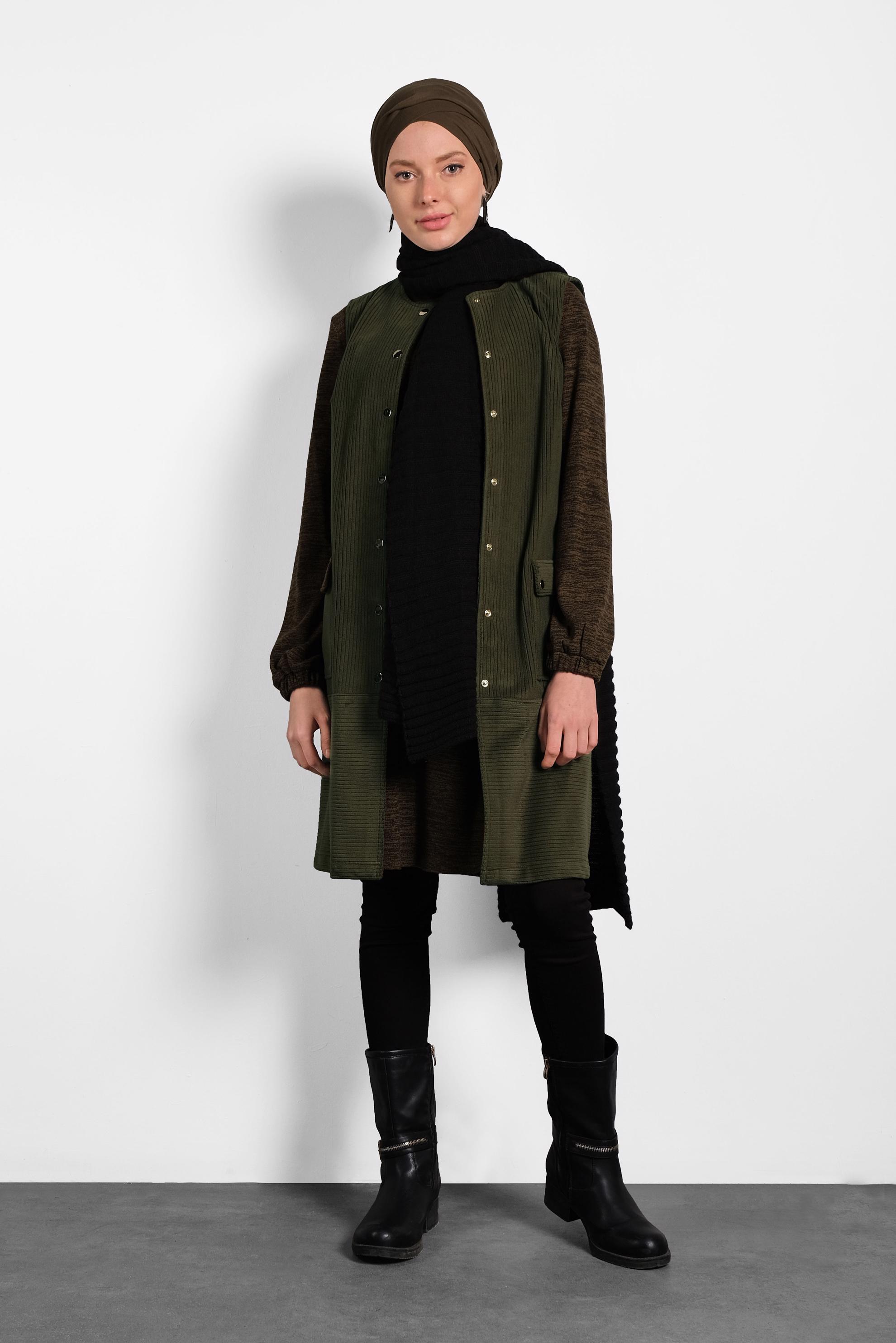 Hijab clothing KHAKI CORDUROY VEST 40352 