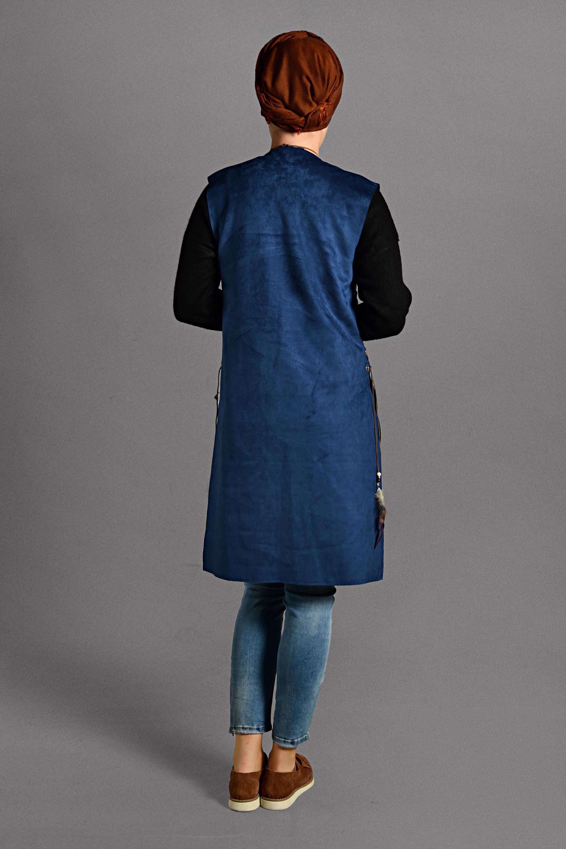 Hijab clothing NAVY BLUE GROMMET DETAILED VEST 4037 