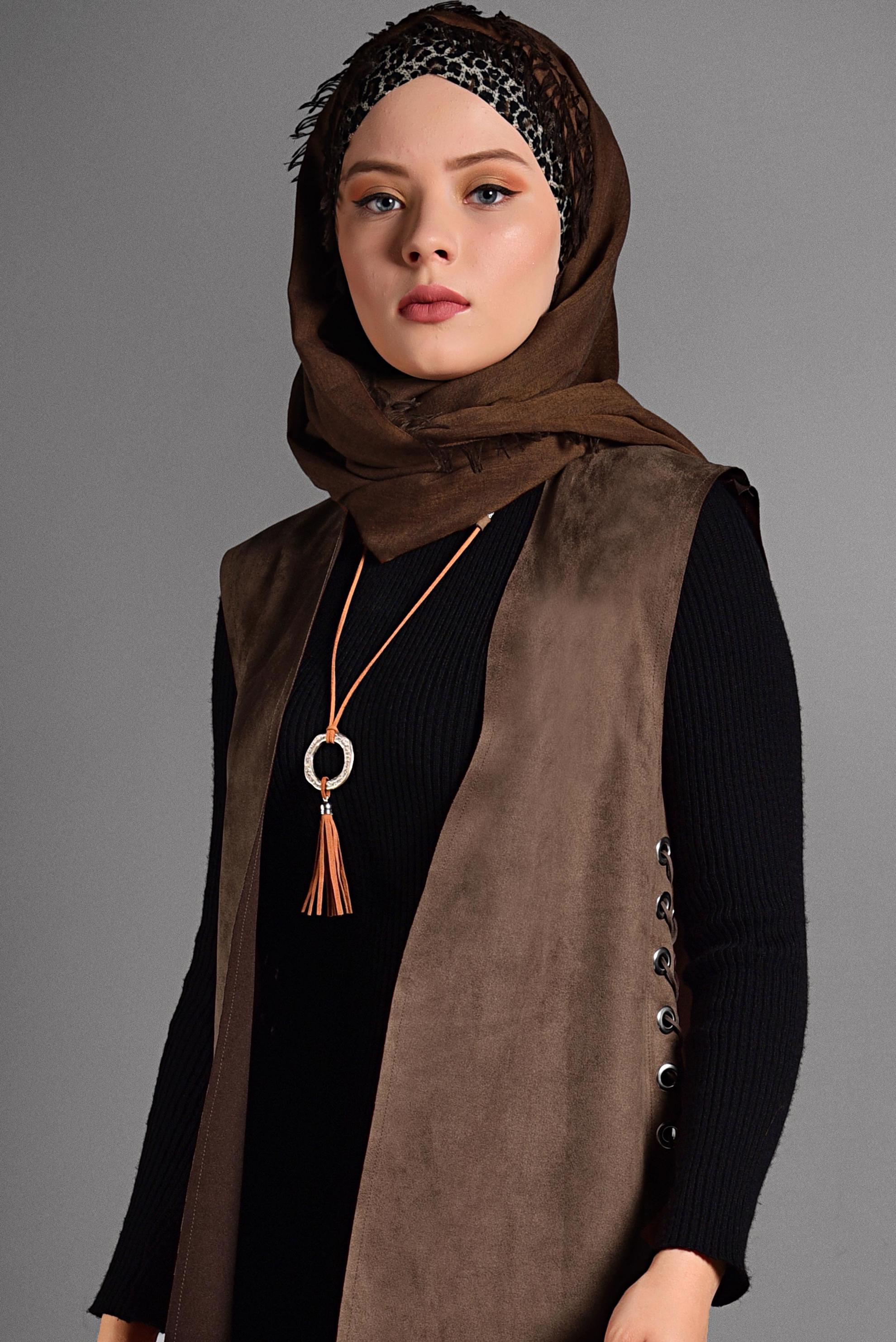 Hijab clothing TABA GROMMET DETAILED VEST 4037 