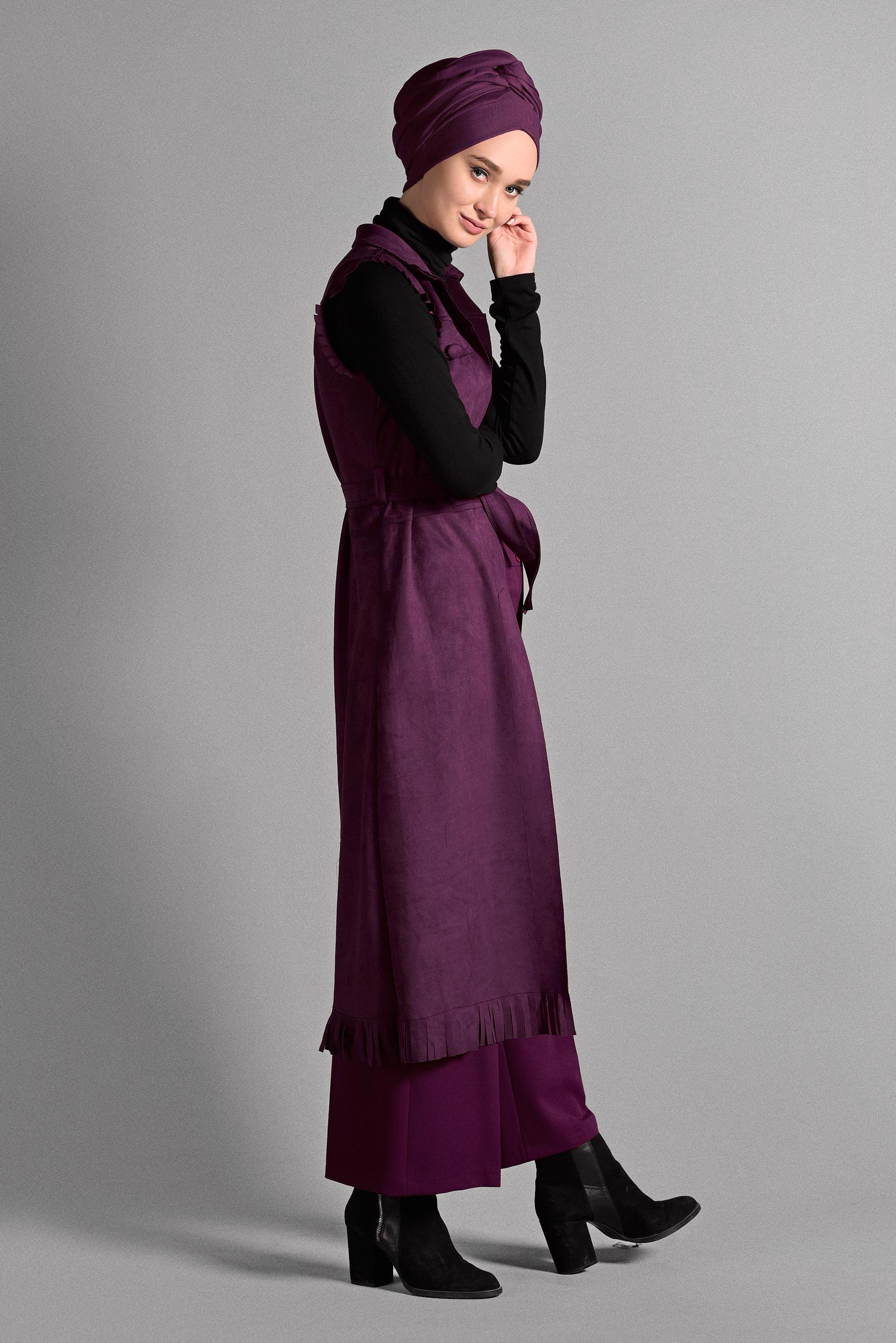 Hijab clothing DAMSON BELTED SUEDE VEST 4038 