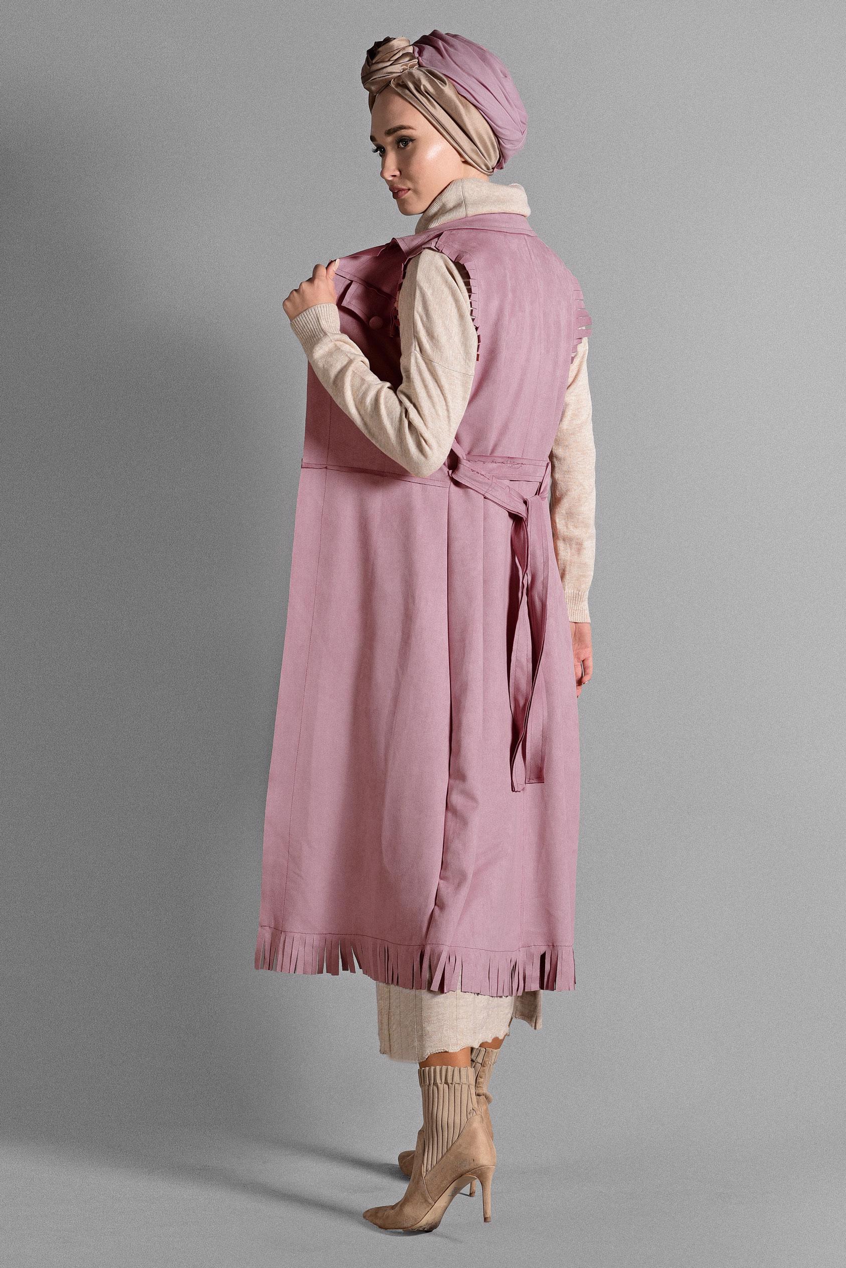 Hijab clothing POWDER BELTED SUEDE VEST 4038 