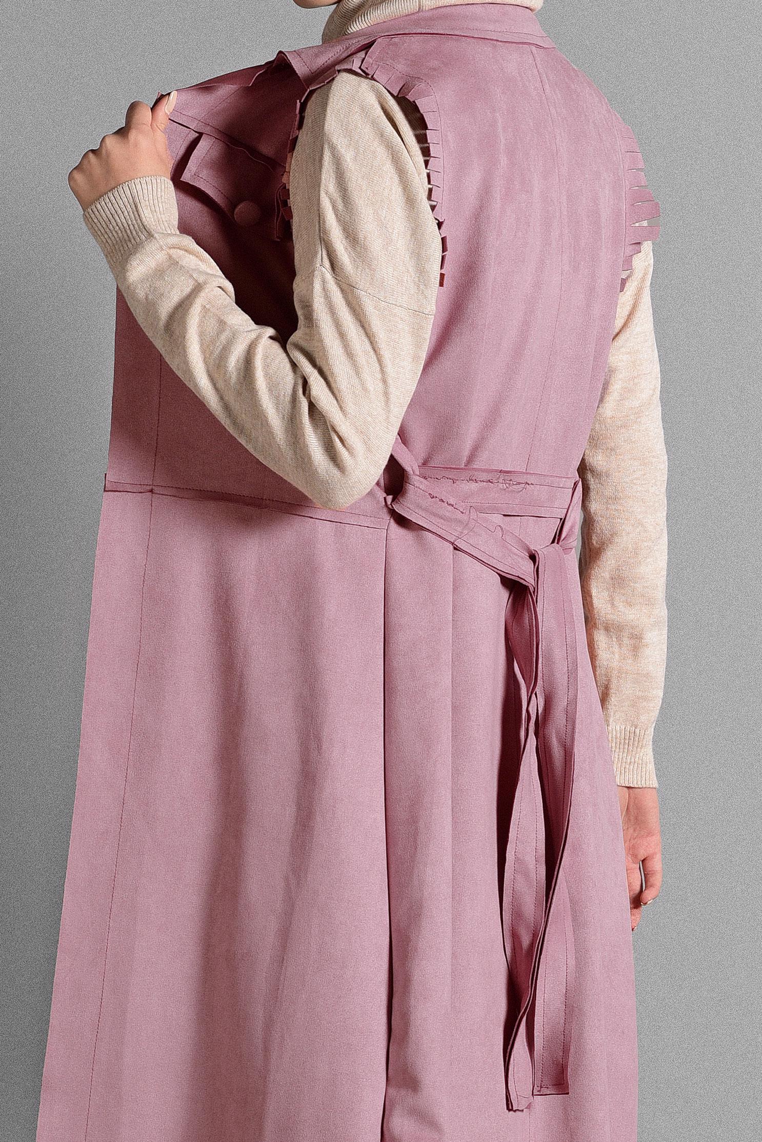 Hijab clothing POWDER BELTED SUEDE VEST 4038 