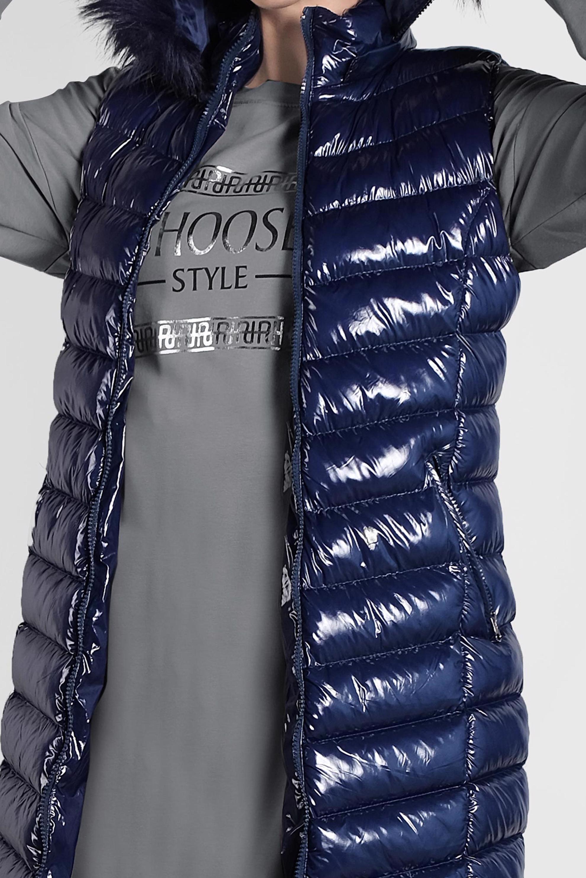 Vêtements hijab BLEU MARINE DOUDOUNE À CAPUCHE EN EFFET FOURRURE 90098