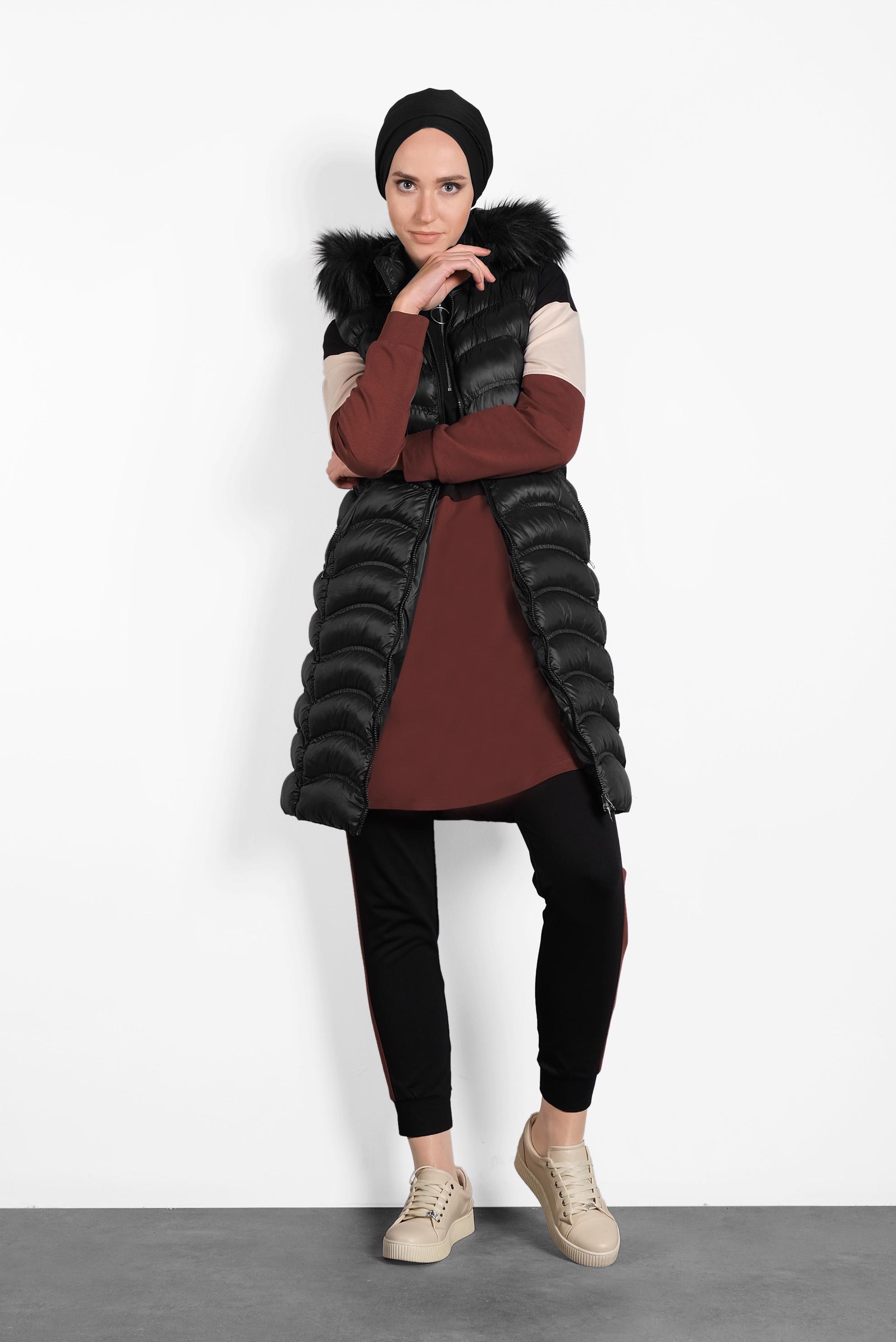 Vêtements hijab NOIR DOUDOUNE À CAPUCHE 90099