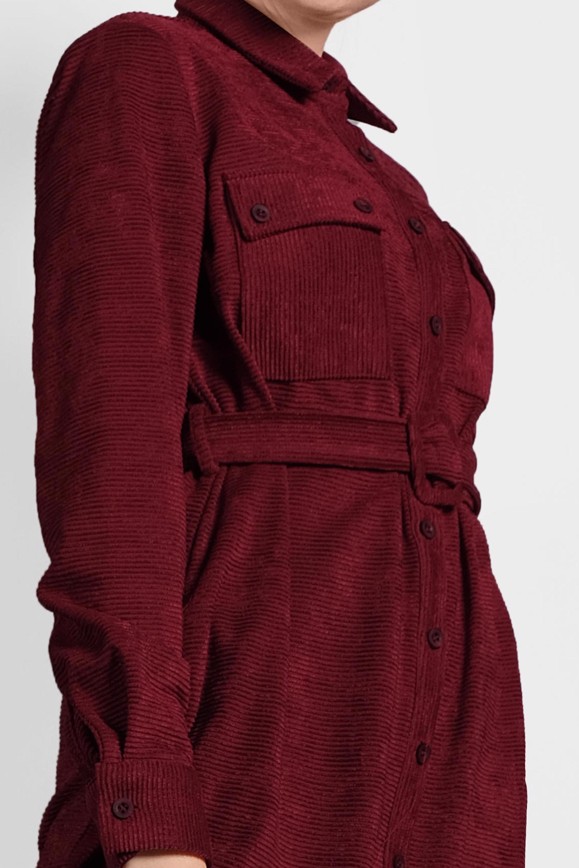 Tesettür giyim BORDO KEMERLİ KADİFE TUNİK 40285 