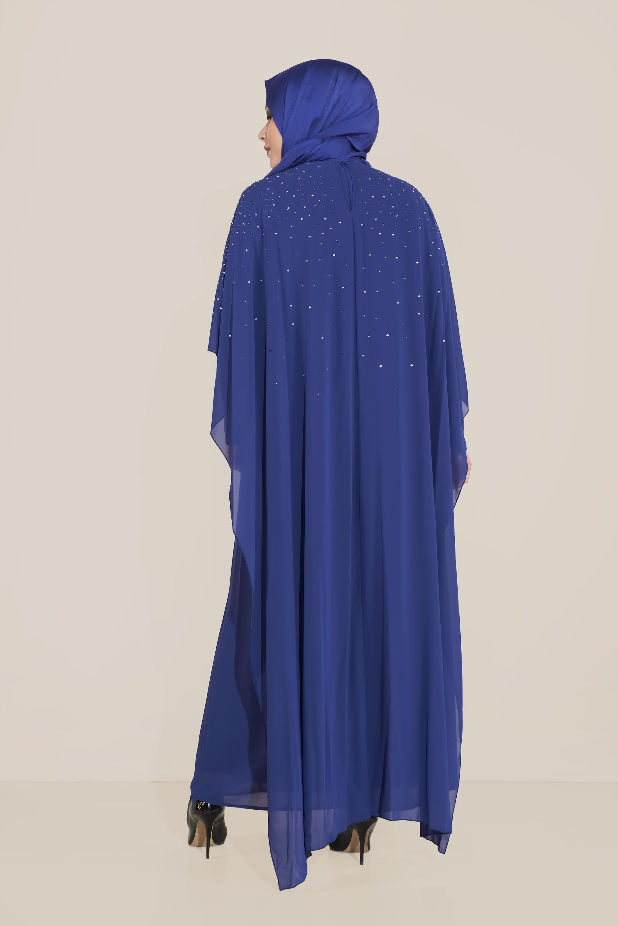 Tesettür giyim LACİVERT TAŞLI ŞİFON ABİYE 50019 