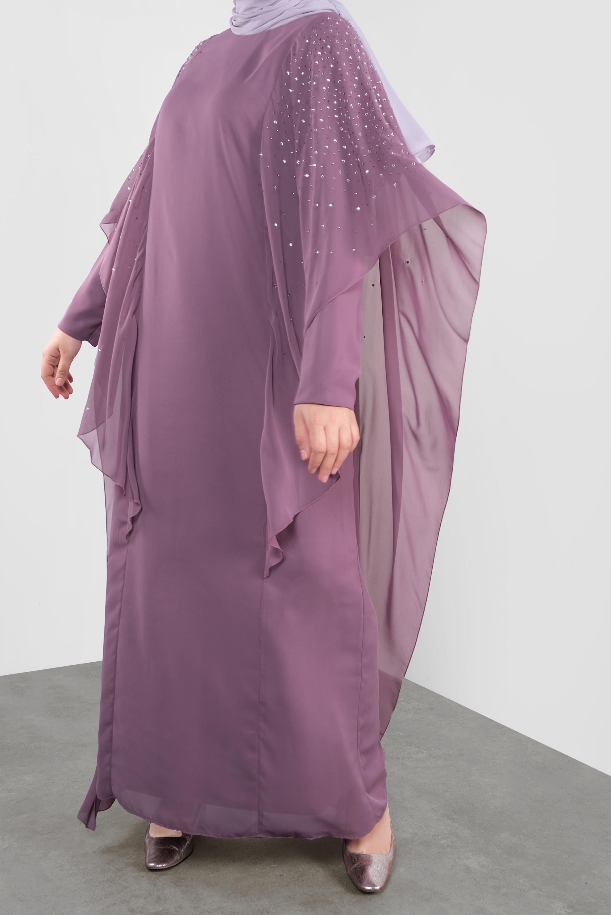 Hijab clothing PURPLE 50019 NEW MULTİ ŞİFON ABİYE 44/50 TEK46