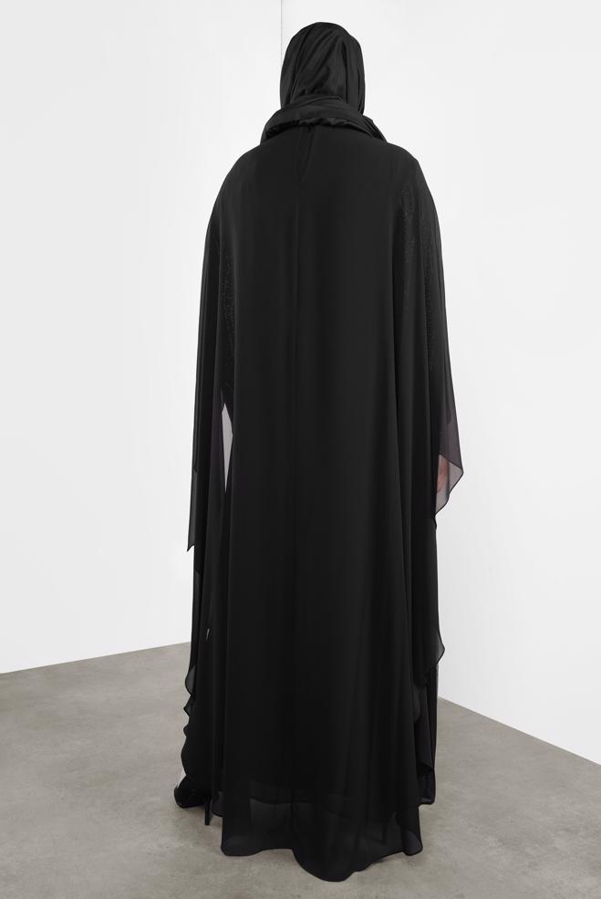 Vêtements hijab NOIR ROBE DE SOIRÉE SCINTILLANTE 5527 - ALVİNA