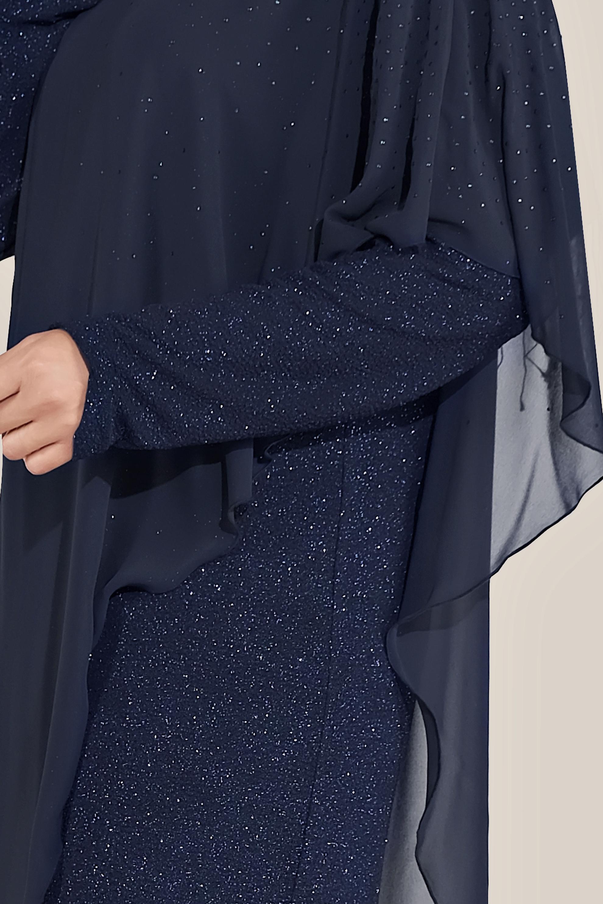 Tesettür giyim LACİVERT SİMLİ KUMAŞ MİX İKİLİ PANTOLONLU TAKIM 50033 