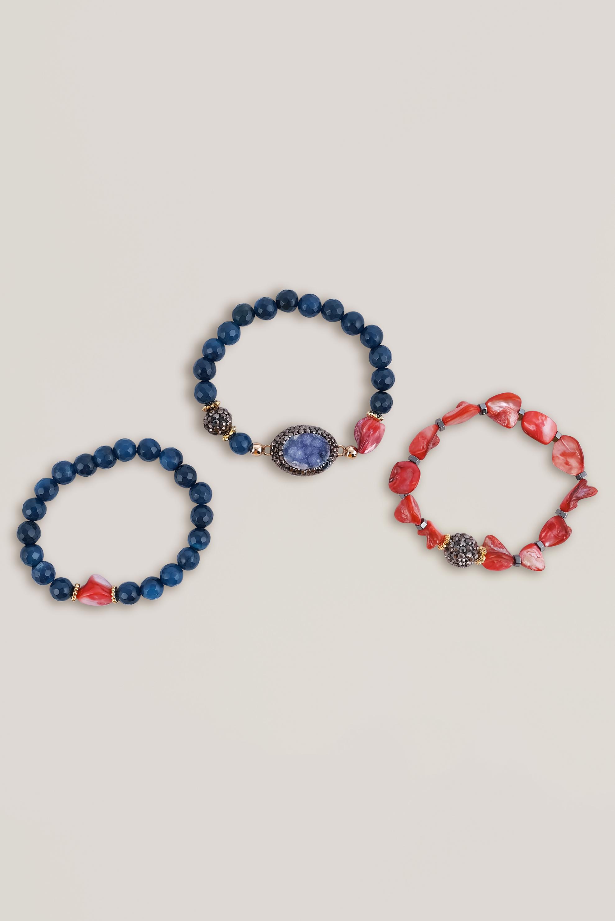 Tesettür giyim KIRMIZI MARKAZİT TAŞLI BİLEKLİK 2008 