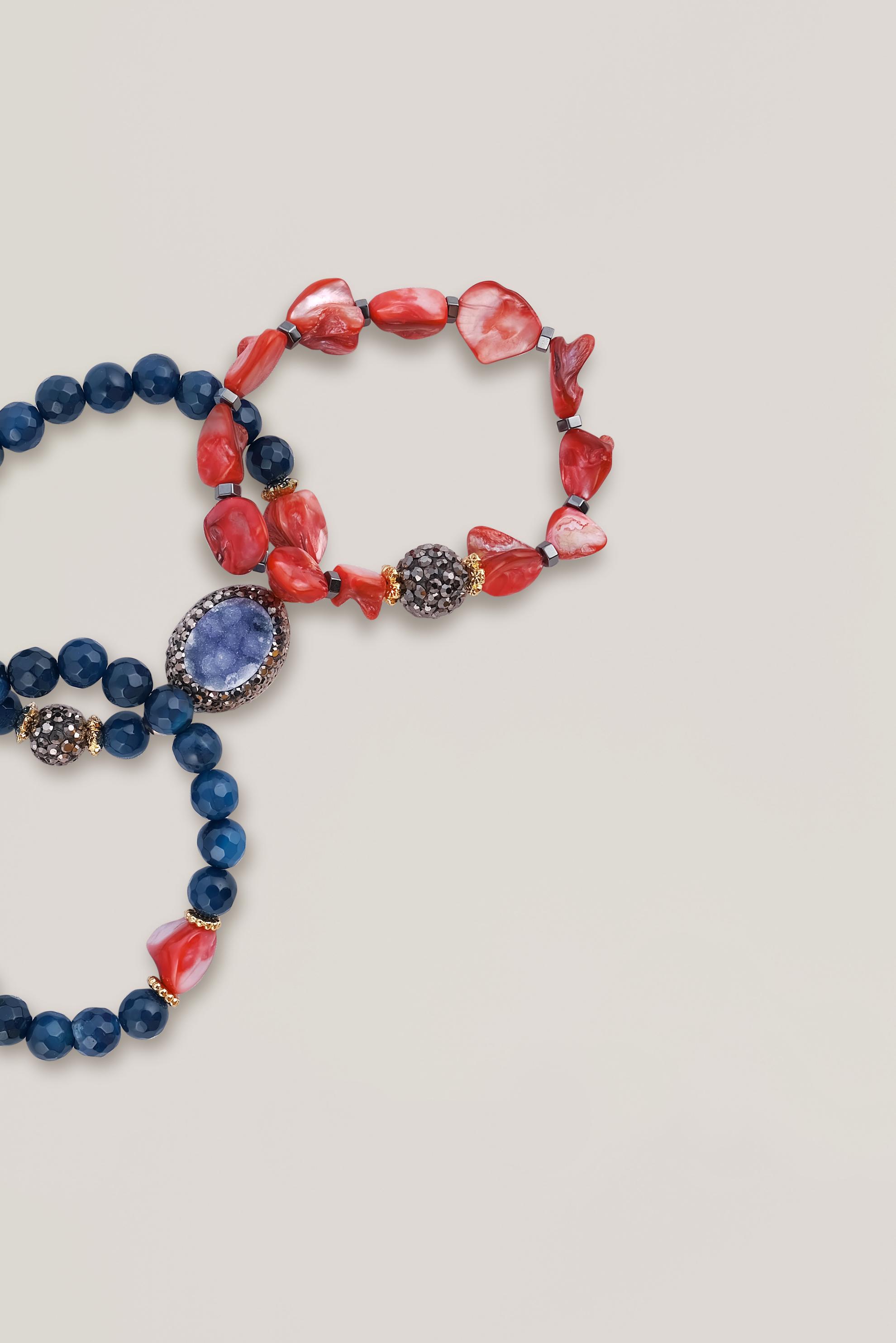 Tesettür giyim KIRMIZI MARKAZİT TAŞLI BİLEKLİK 2008 