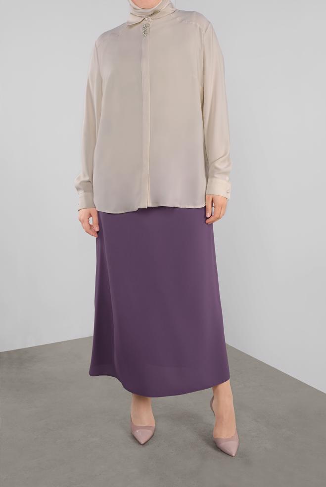 Vêtements hijab BEIGE TOP À EMBELLIE 20037  - ALVİNA