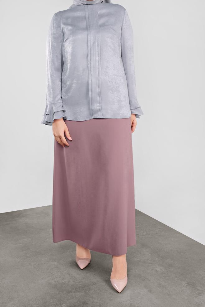 Vêtements hijab GRIS CHEMISIER À RUCHÉ 20039  - ALVİNA