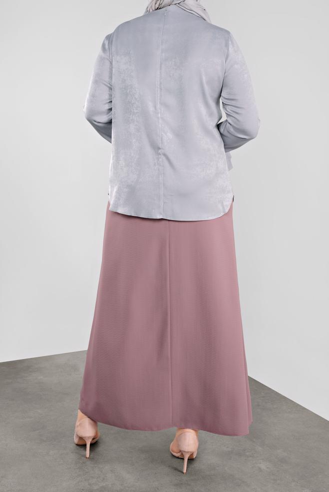 Vêtements hijab GRIS CHEMISIER À RUCHÉ 20039  - ALVİNA