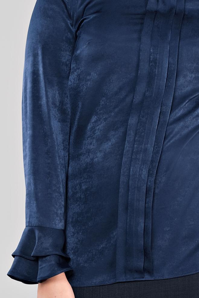 Vêtements hijab BLEU MARINE CHEMISIER À RUCHÉ 20039  - ALVİNA