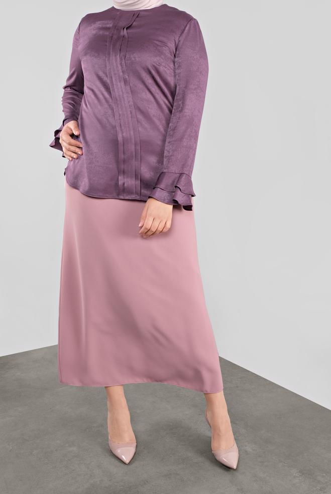 Vêtements hijab POURPRE CHEMISIER À RUCHÉ 20039  - ALVİNA