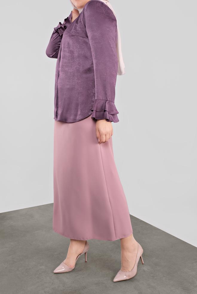 Vêtements hijab POURPRE CHEMISIER À RUCHÉ 20039  - ALVİNA