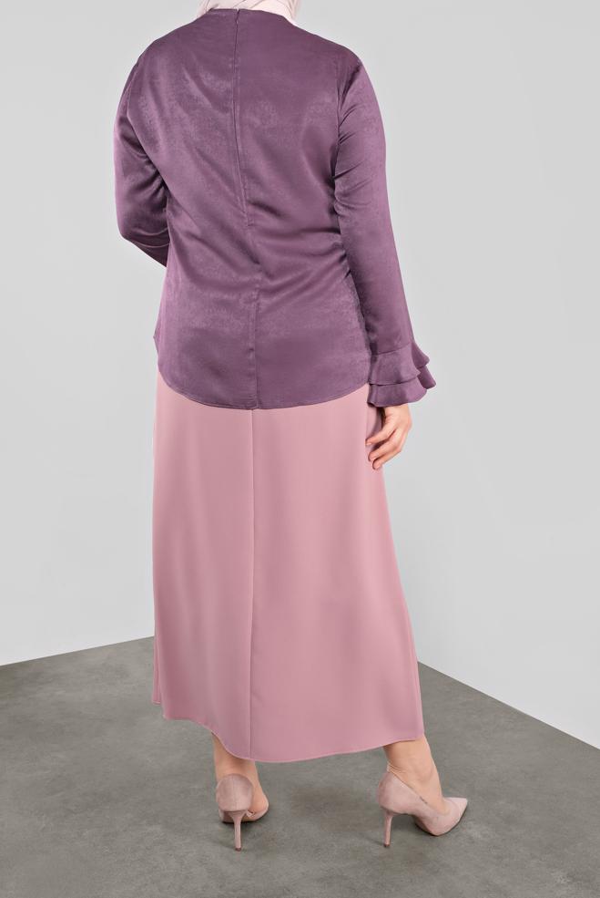 Vêtements hijab POURPRE CHEMISIER À RUCHÉ 20039  - ALVİNA