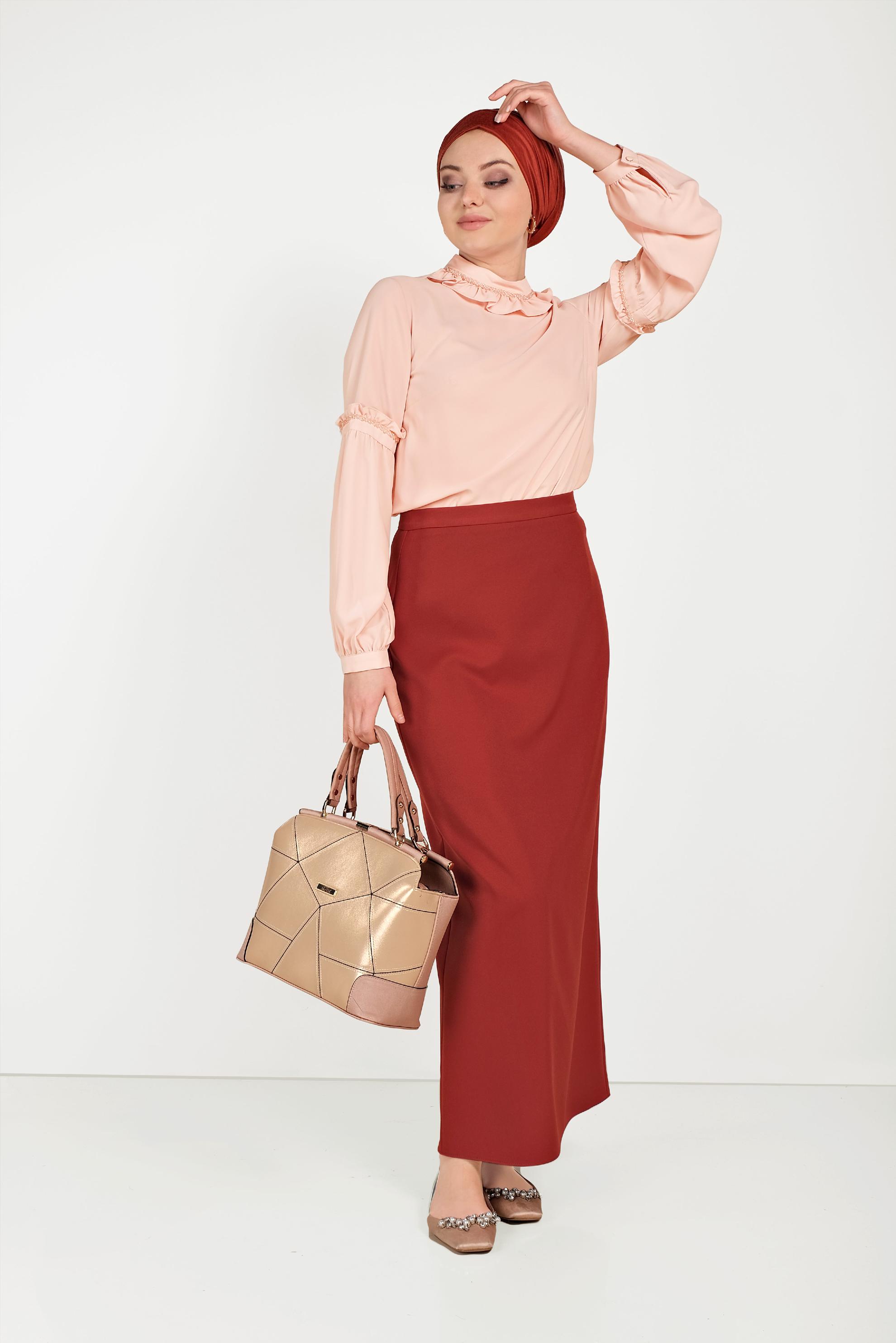 Hijab clothing POWDER RUFFLE DETAIL BLOUSE 40476 