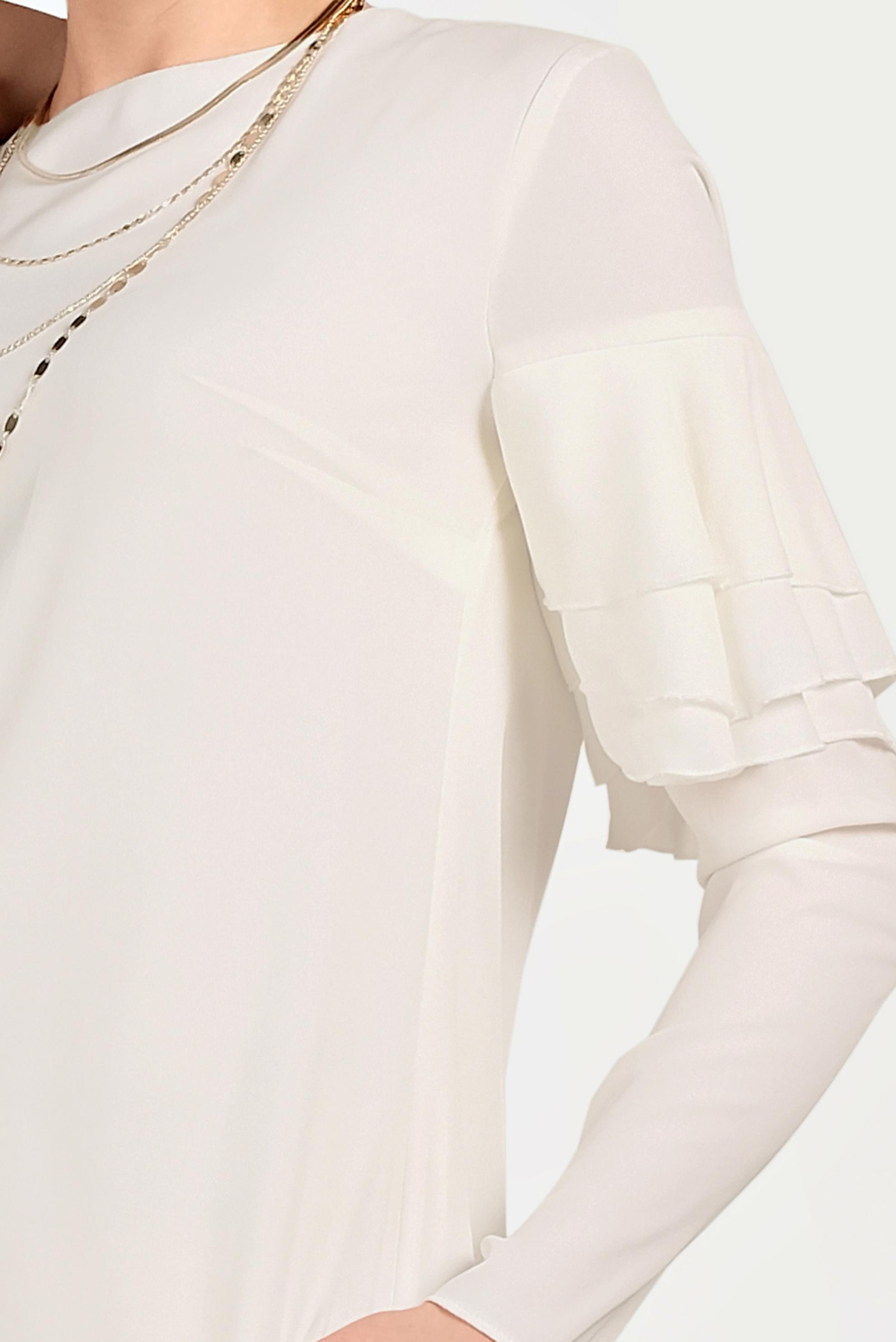 Tesettür giyim BEYAZ KOLLARI VOLANLI BLUZ 40477