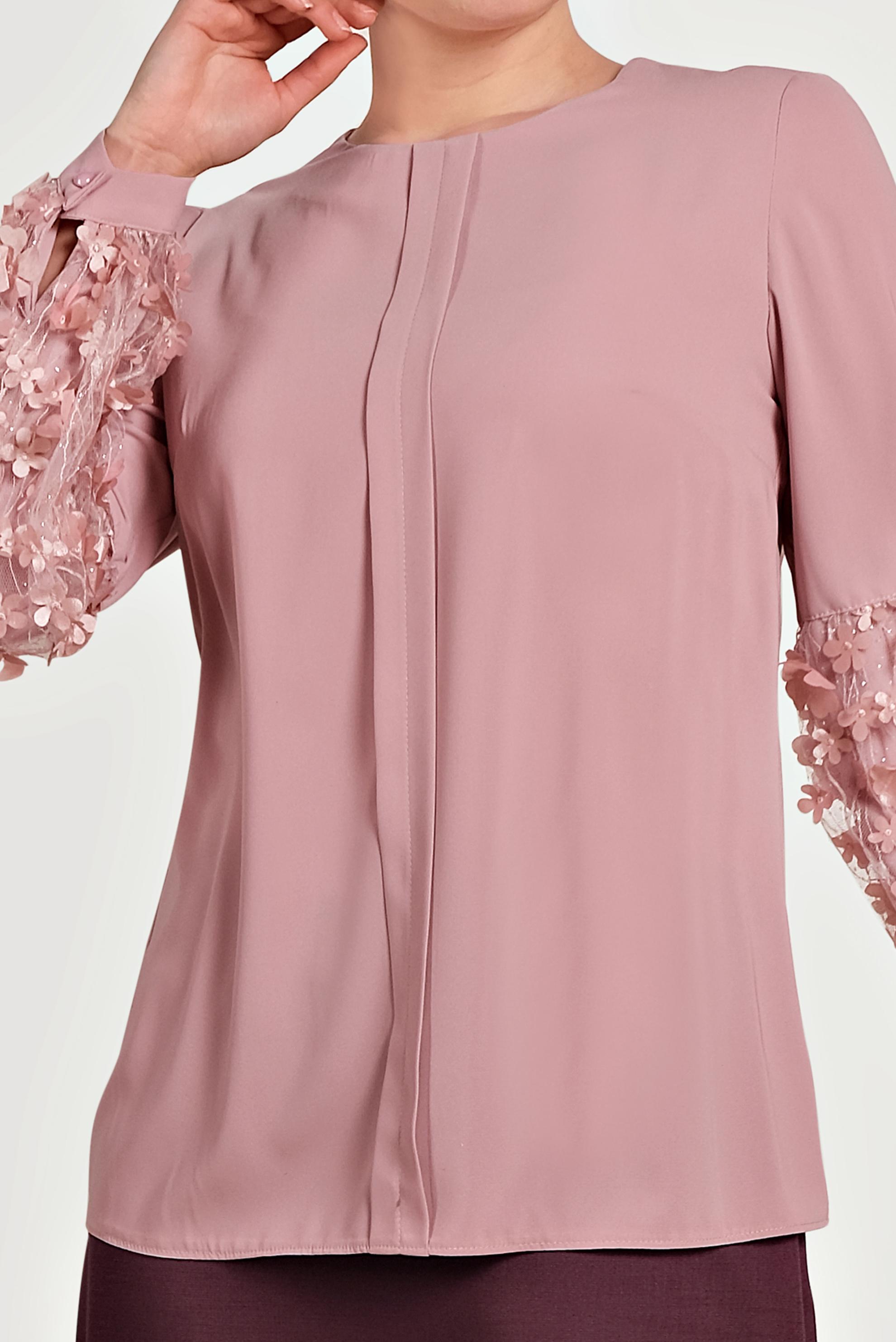 Hijab clothing PINK FLOWER DETAIL BLOUSE 40532 