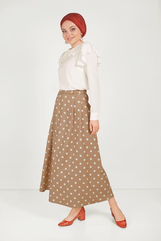 Tesettür giyim  puantiyeli bahar - ALVİNA