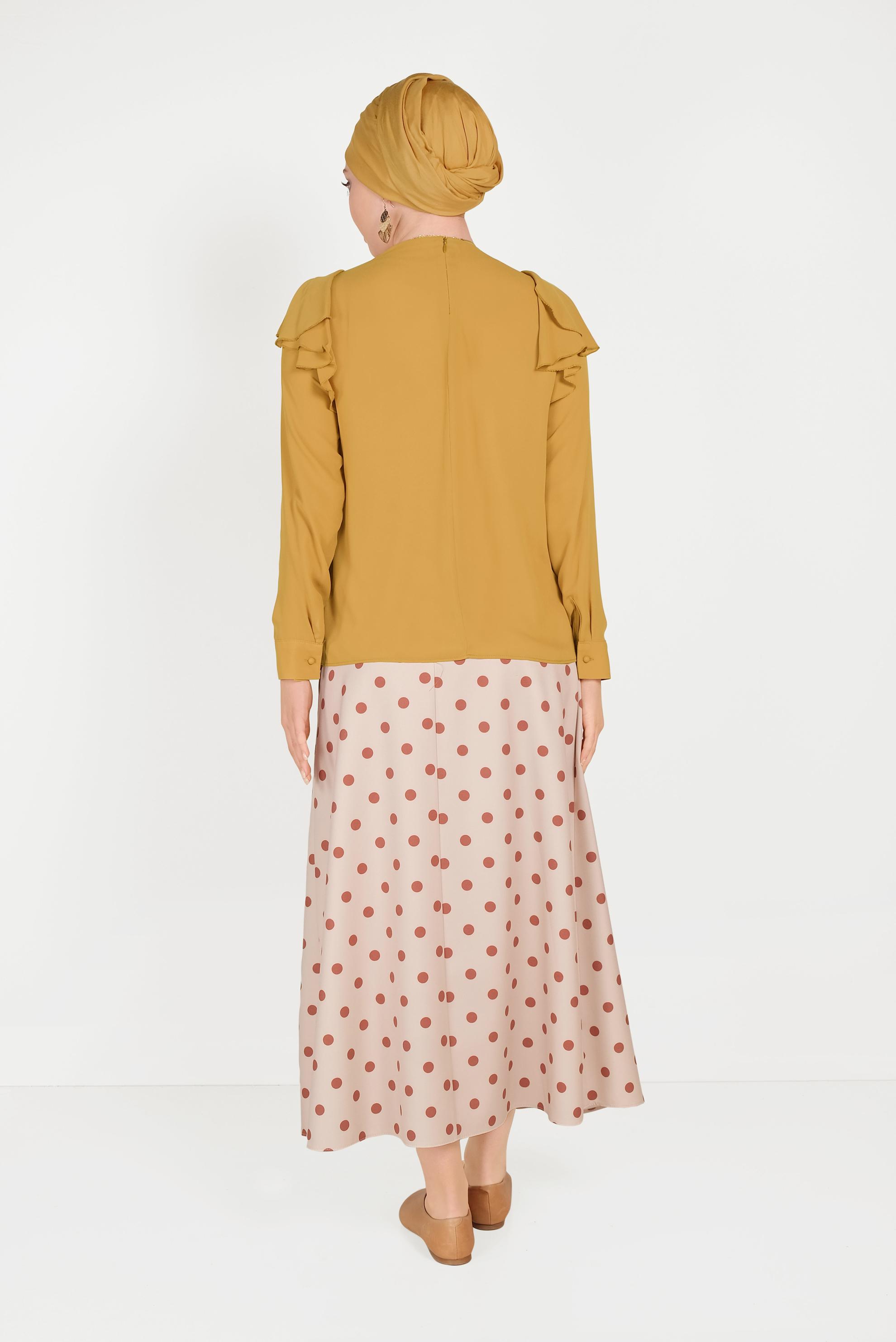 Hijab clothing YELLOW RUFFLED CHIFFON BLOUSE 40539