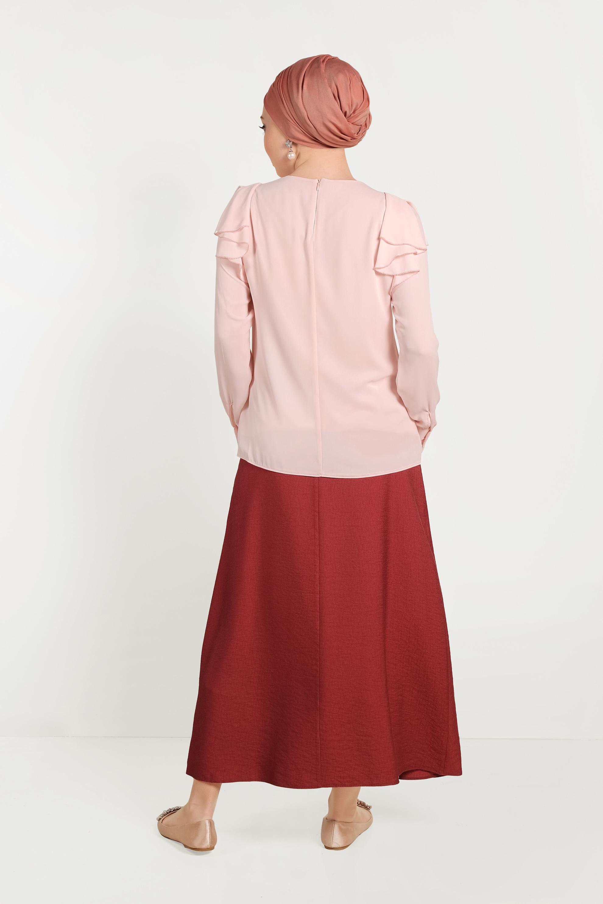 Hijab clothing POWDER RUFFLED CHIFFON BLOUSE 40539