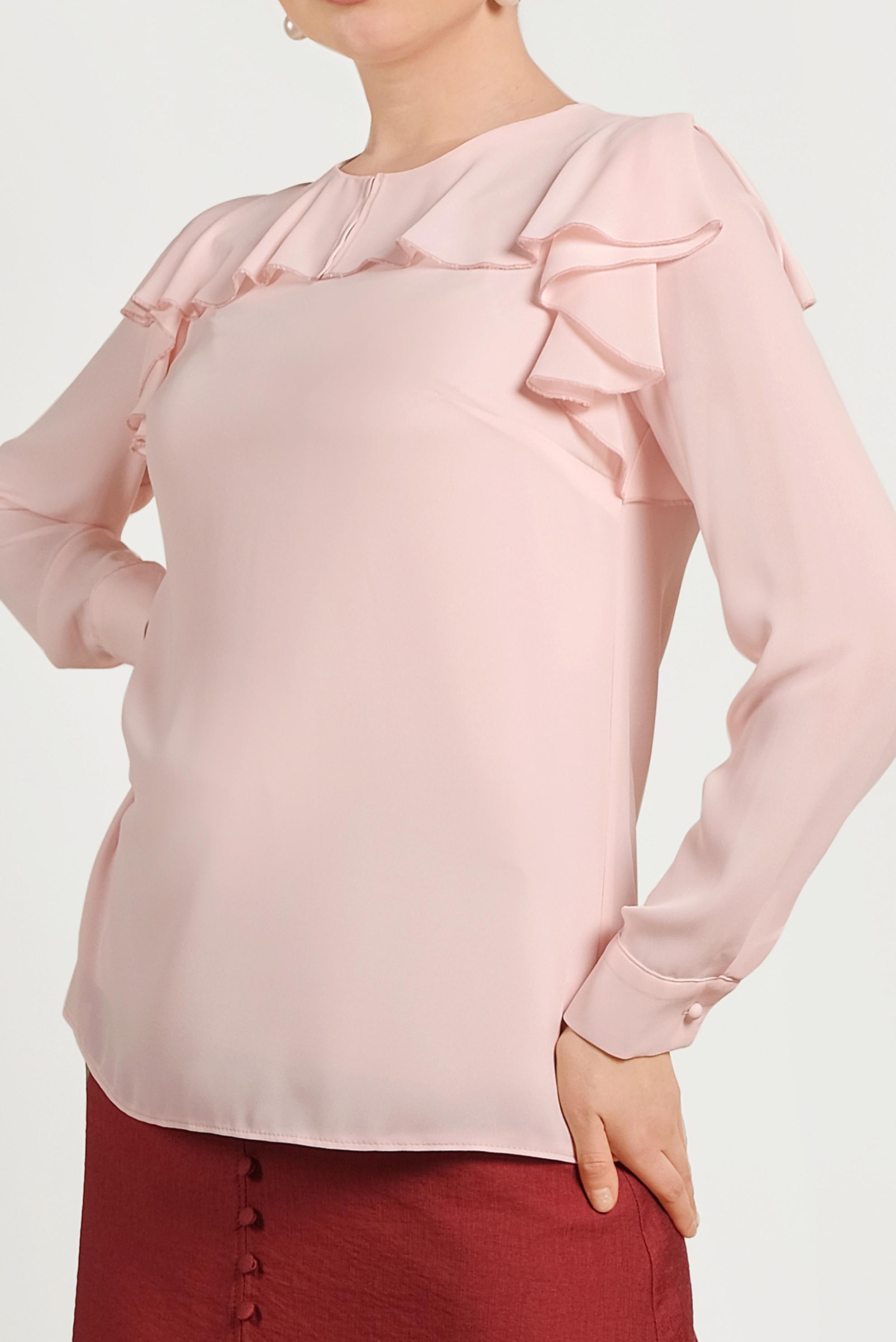Hijab clothing POWDER RUFFLED CHIFFON BLOUSE 40539