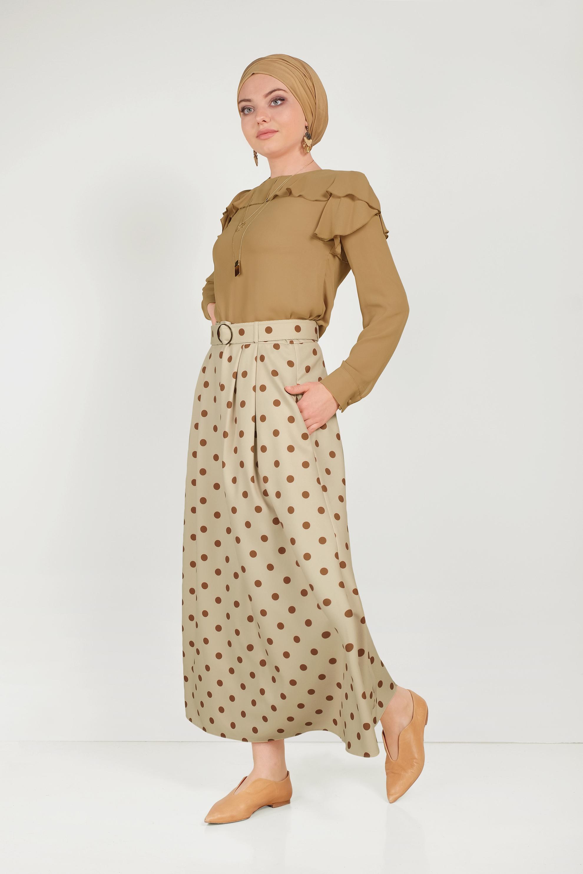 Hijab clothing YELLOW RUFFLED CHIFFON BLOUSE 40539