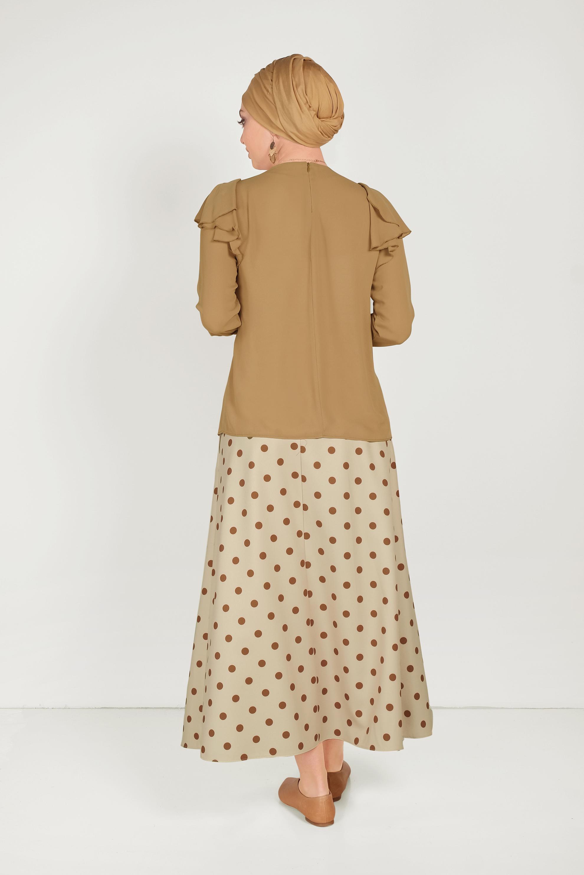 Hijab clothing YELLOW RUFFLED CHIFFON BLOUSE 40539