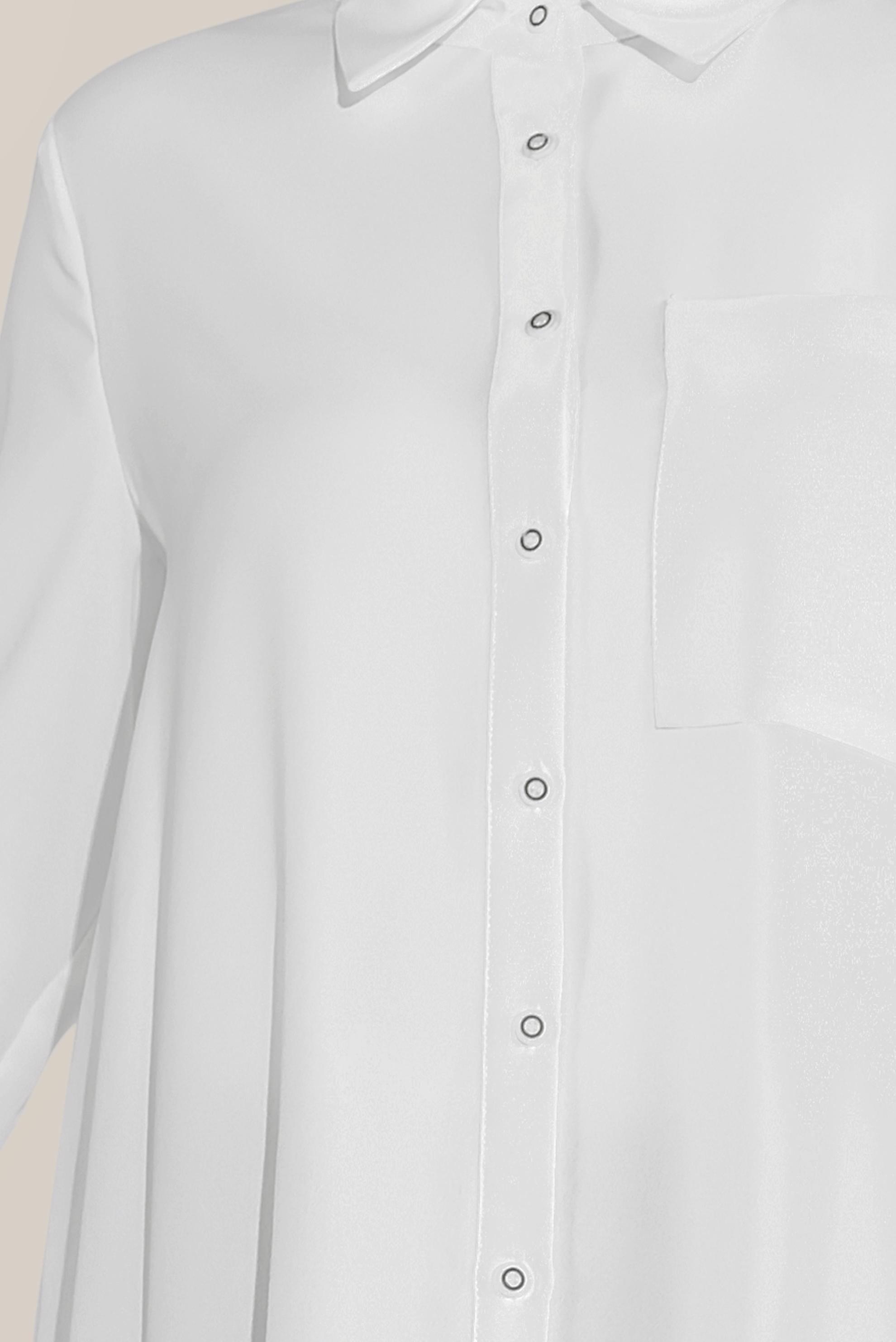 Tesettür giyim BEYAZ MANŞETLERİ BAĞLI DÜĞMELİ  BLUZ 40718 