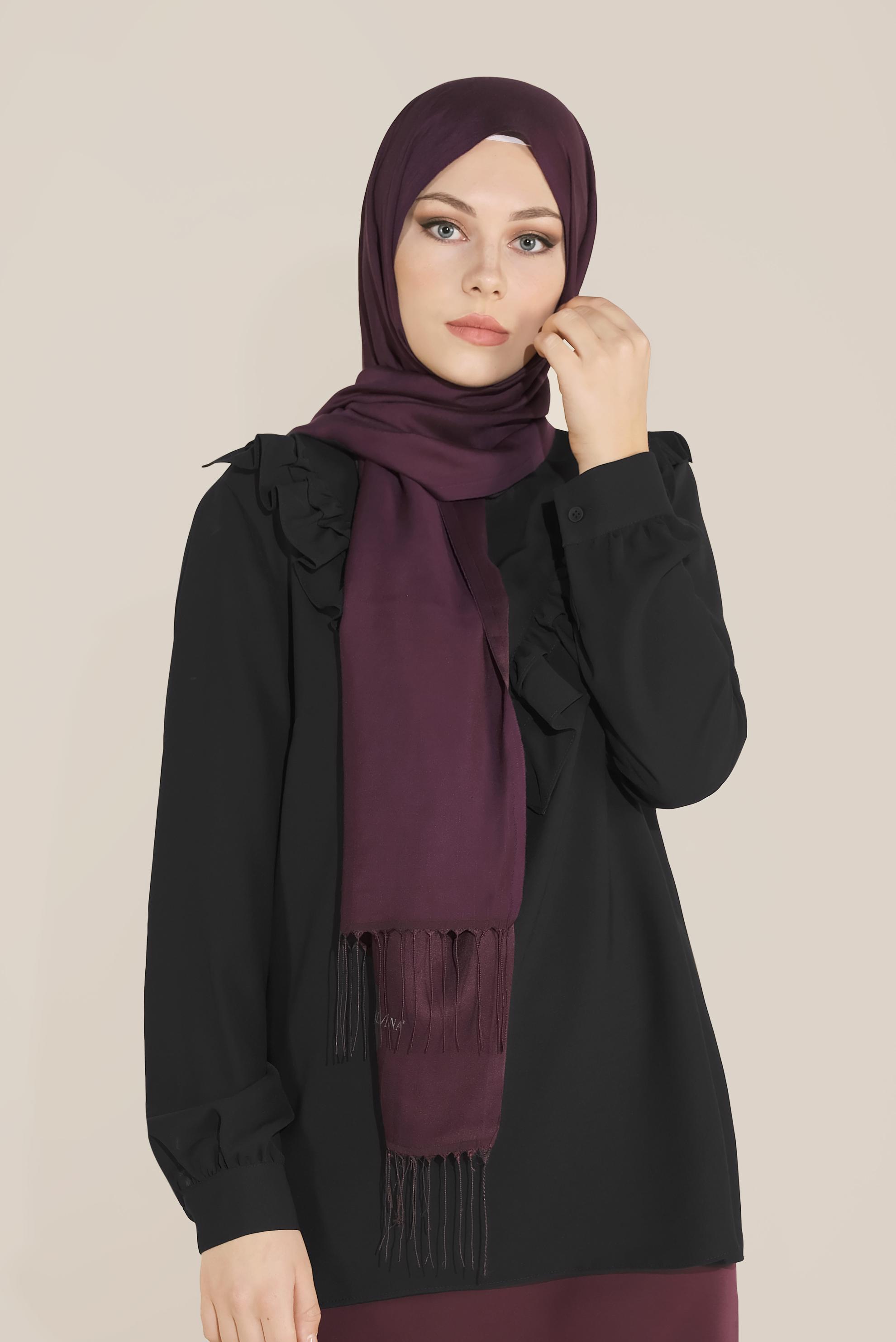 Tesettür giyim SİYAH FIRFIR DETAYLI BLUZ 40752