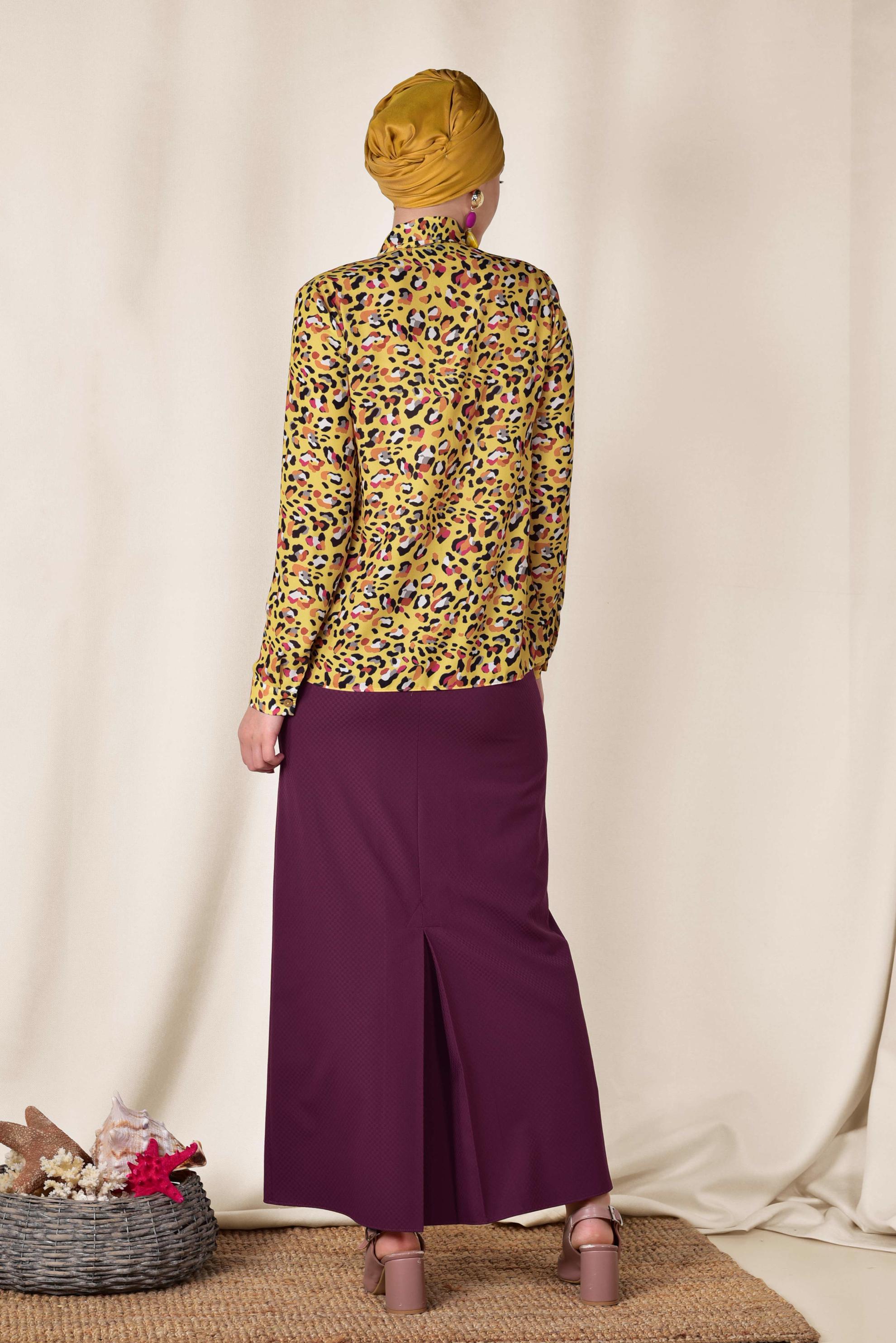 Tesettür giyim SARI YAKASI BAĞCIKLI BLUZ 4083