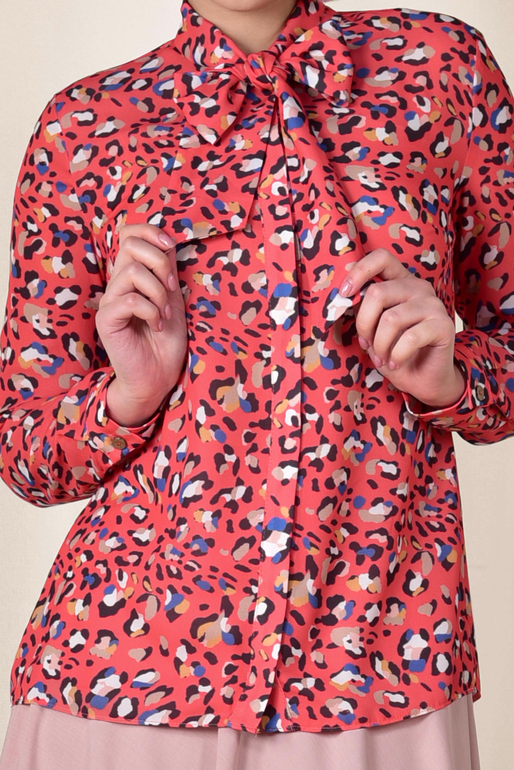 Tesettür giyim MERCAN YAKASI BAĞCIKLI BLUZ 4083