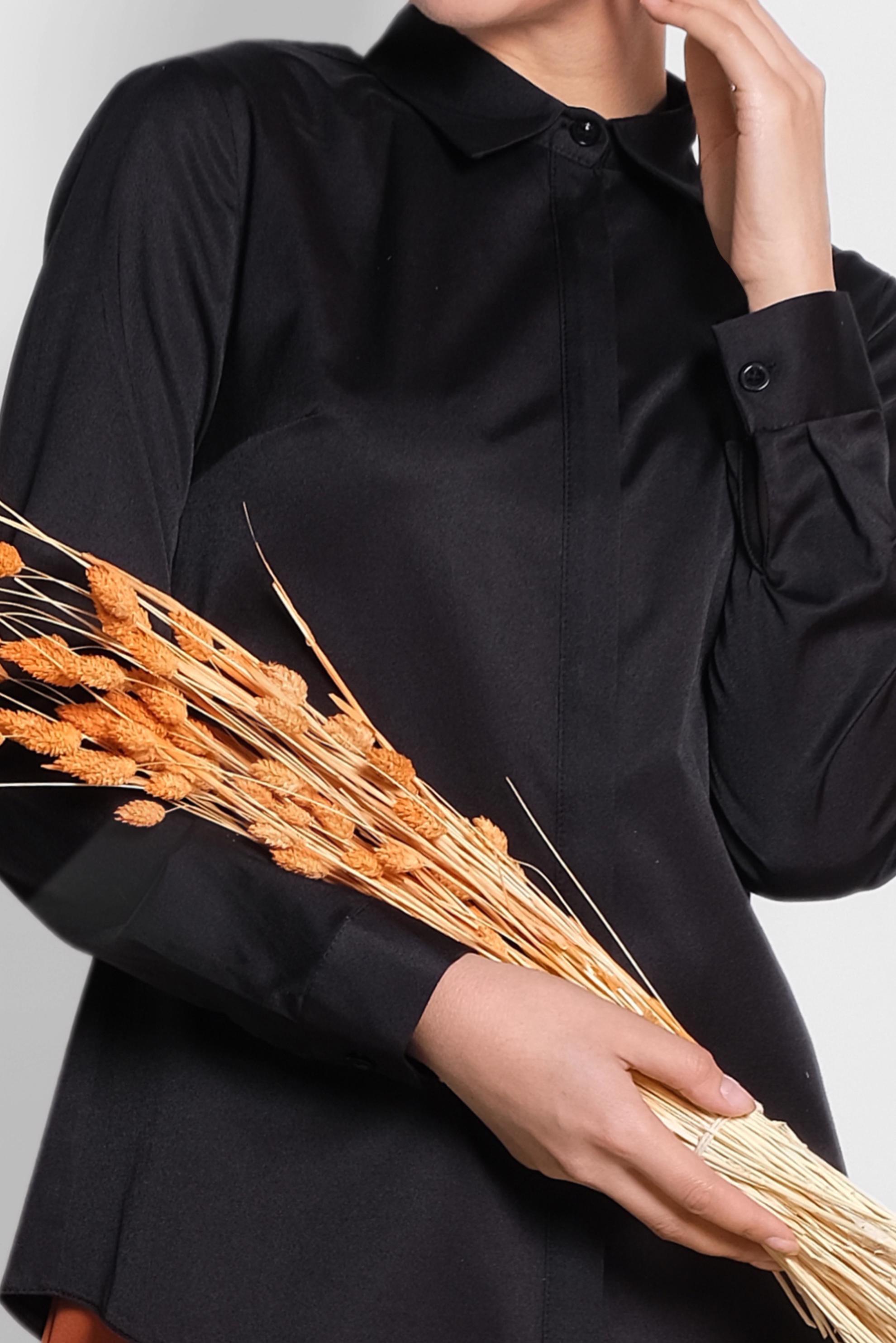 Tesettür giyim SİYAH SATEN BLUZ 4093