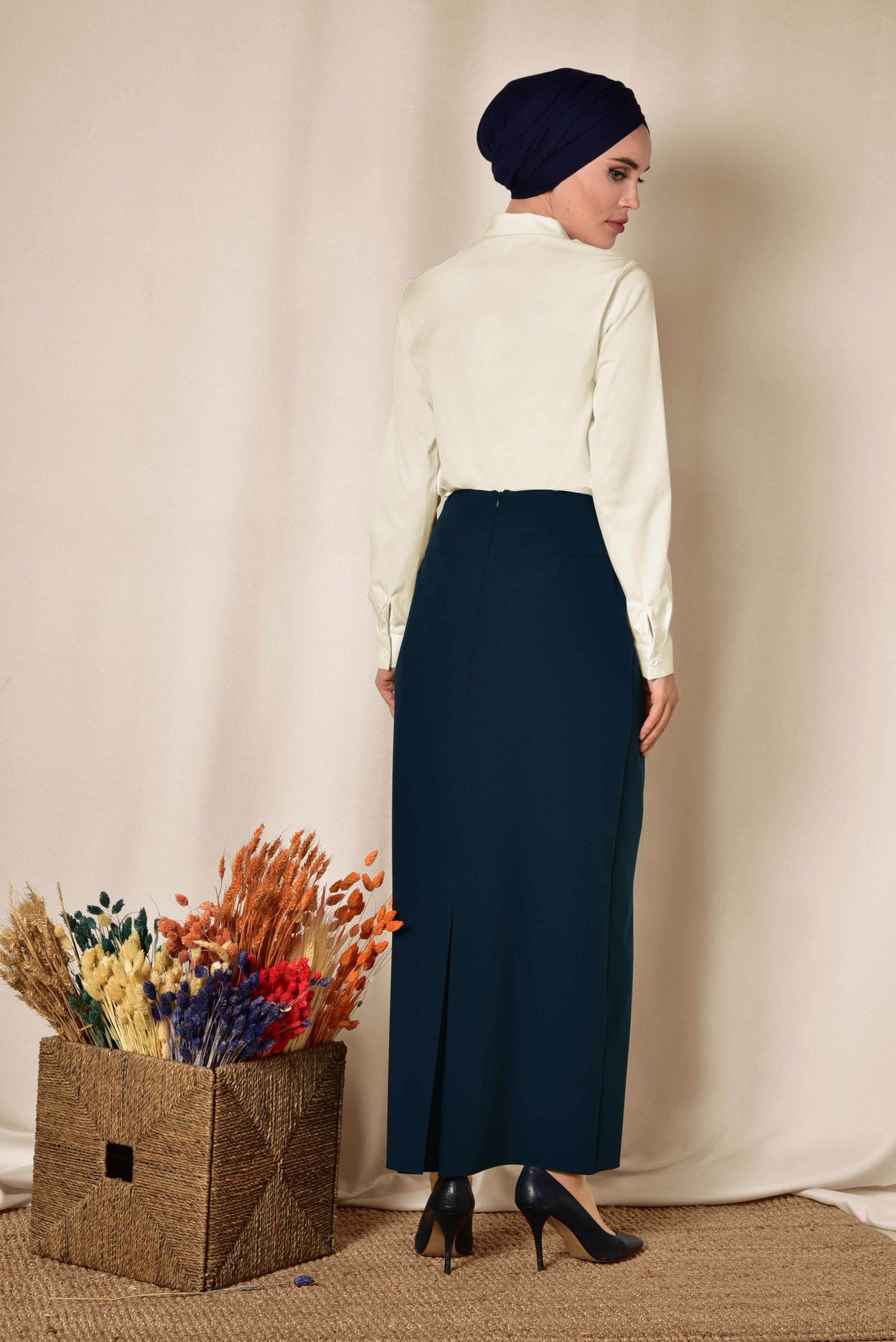 Hijab clothing WHITE SATIN BLOUSE 4093 