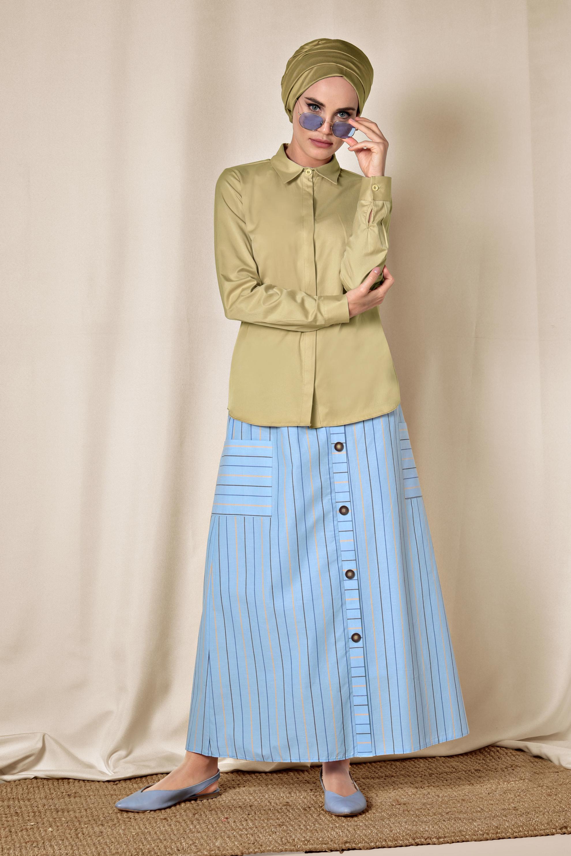 Hijab clothing YELLOW SATIN BLOUSE 4093 