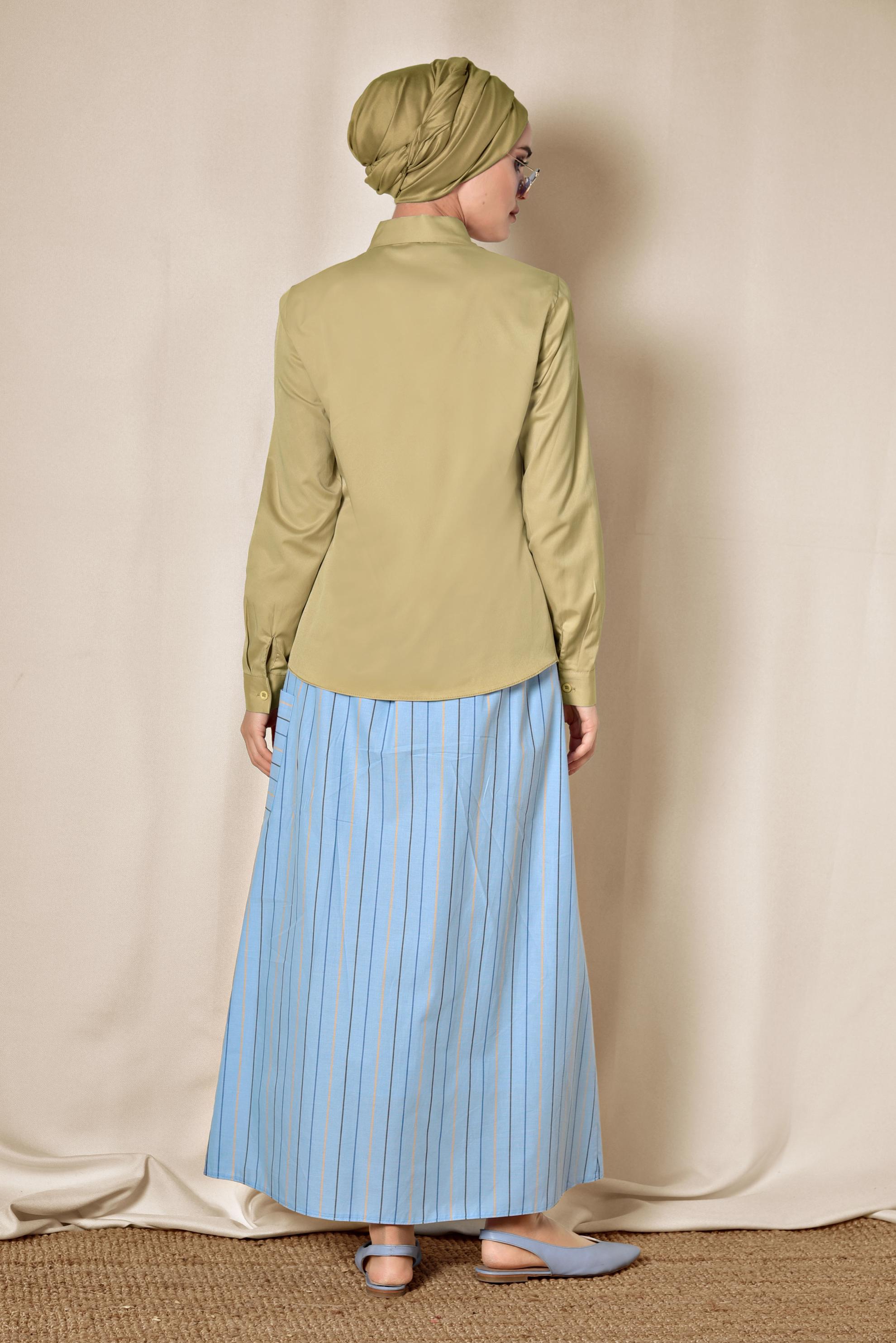 Hijab clothing YELLOW SATIN BLOUSE 4093 