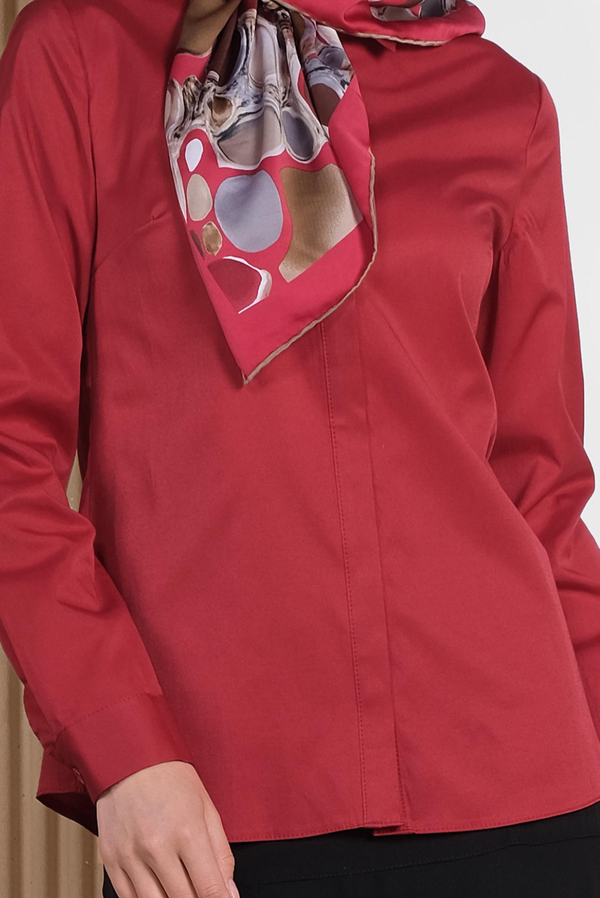 Tesettür giyim BORDO SATEN BLUZ 4093