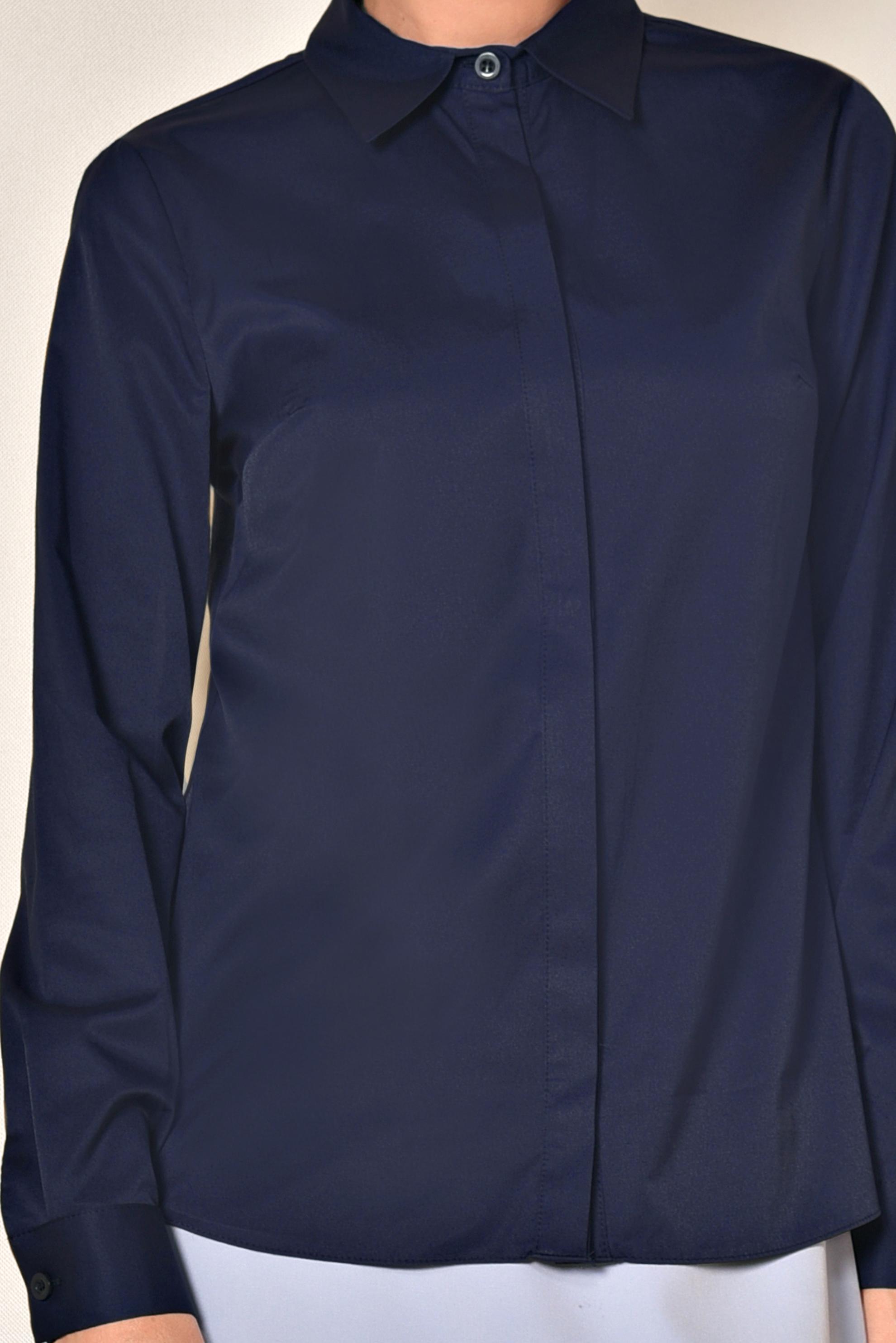 Hijab clothing NAVY BLUE SATIN BLOUSE 4093 