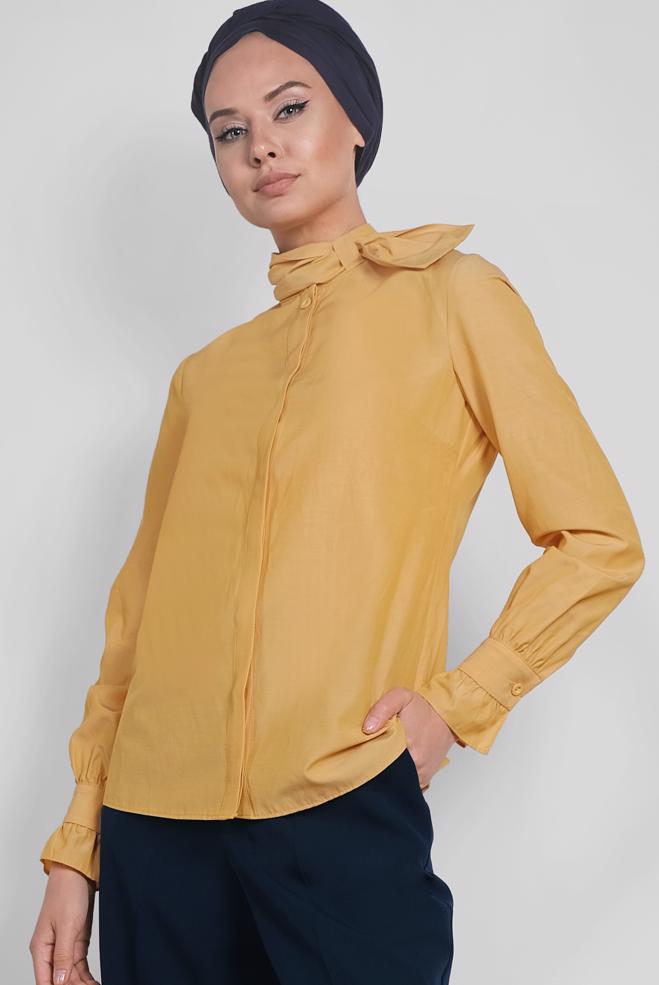 Tesettür giyim  BOYUN DETAYLI BLUZ 4372 - ALVİNA