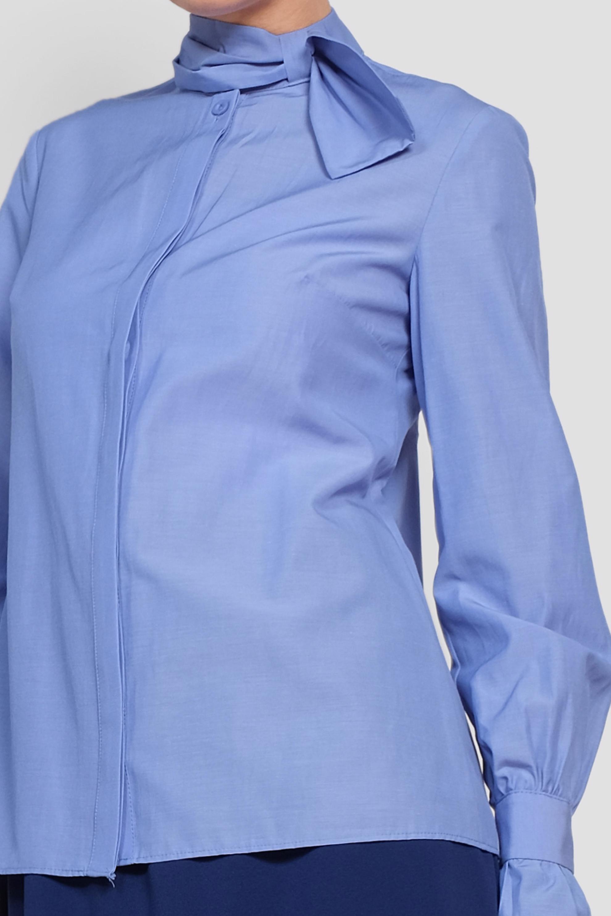 Tesettür giyim MAVİ BOYUN DETAYLI BLUZ 4372