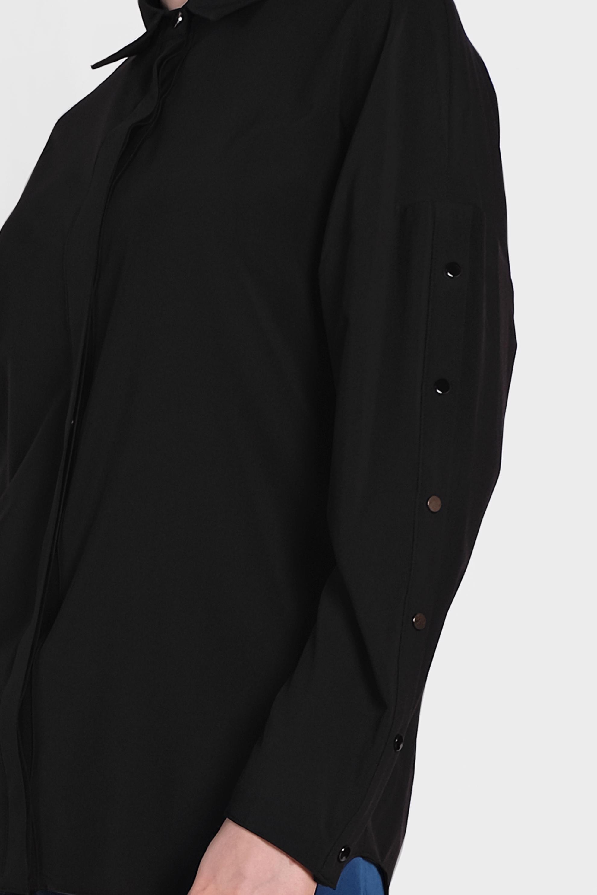 Tesettür giyim SİYAH KOLLARI ÇITÇITLI BLUZ 4431