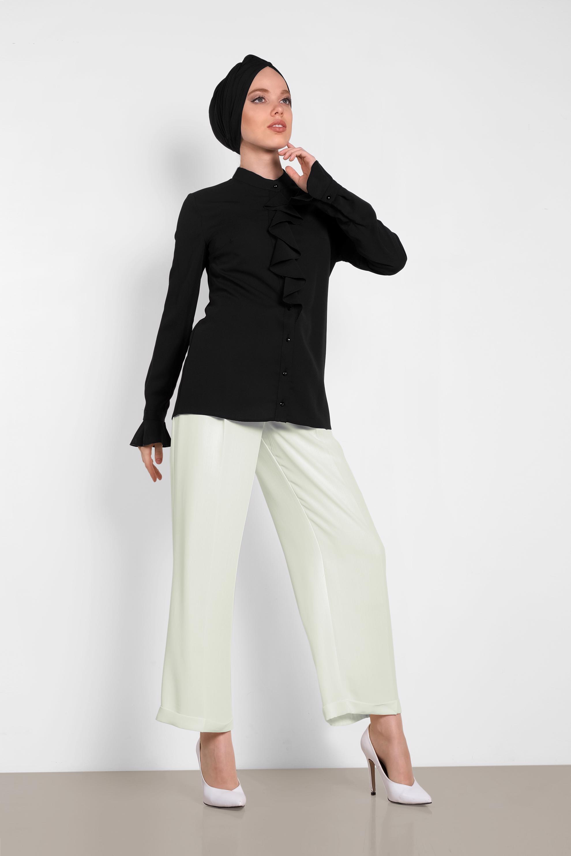 Hijab clothing BLACK 4459 PORTRE BLUZ 38/44 TEK40