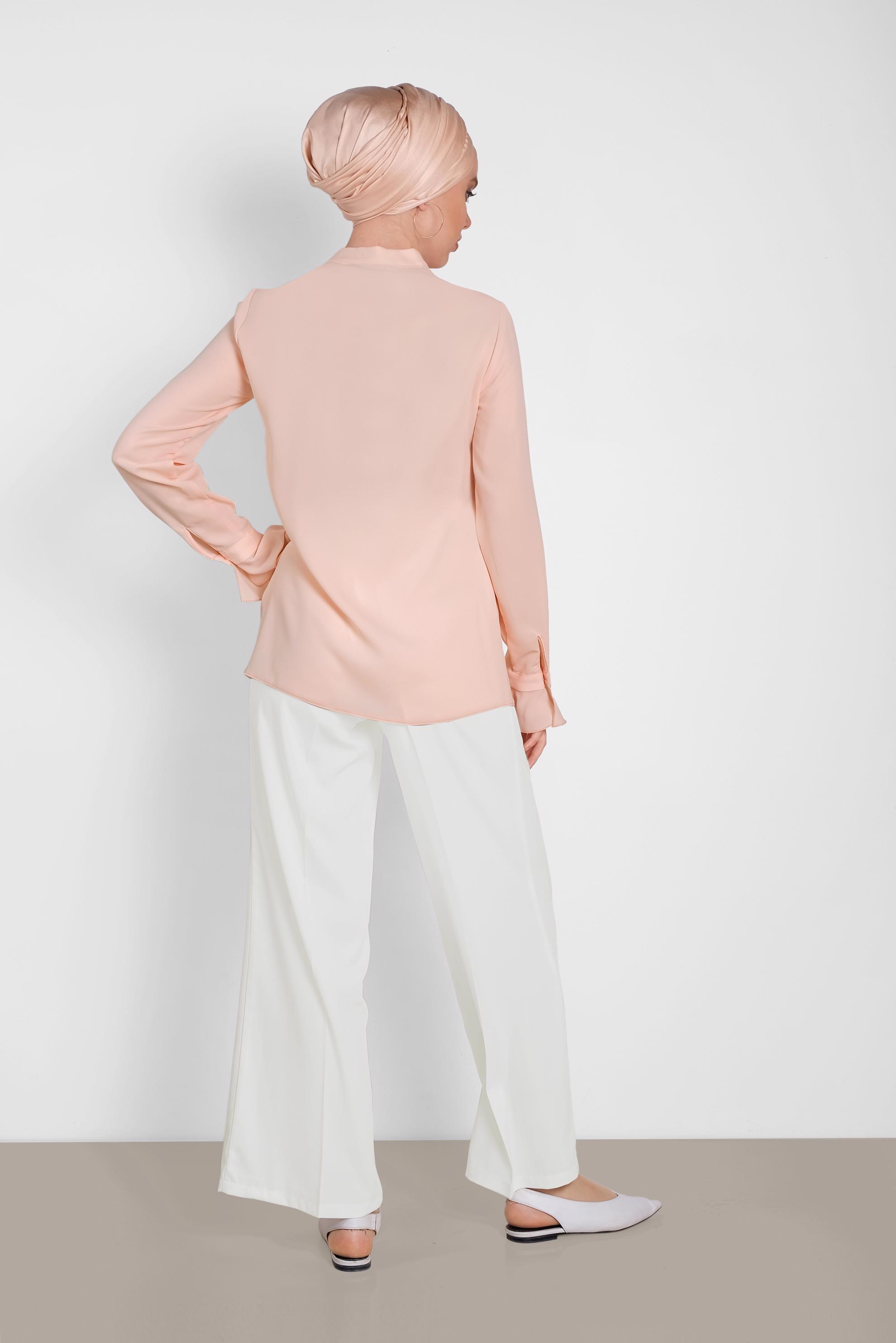 Tesettür giyim PUDRA FIRFIR DETAYLI BLUZ 4459