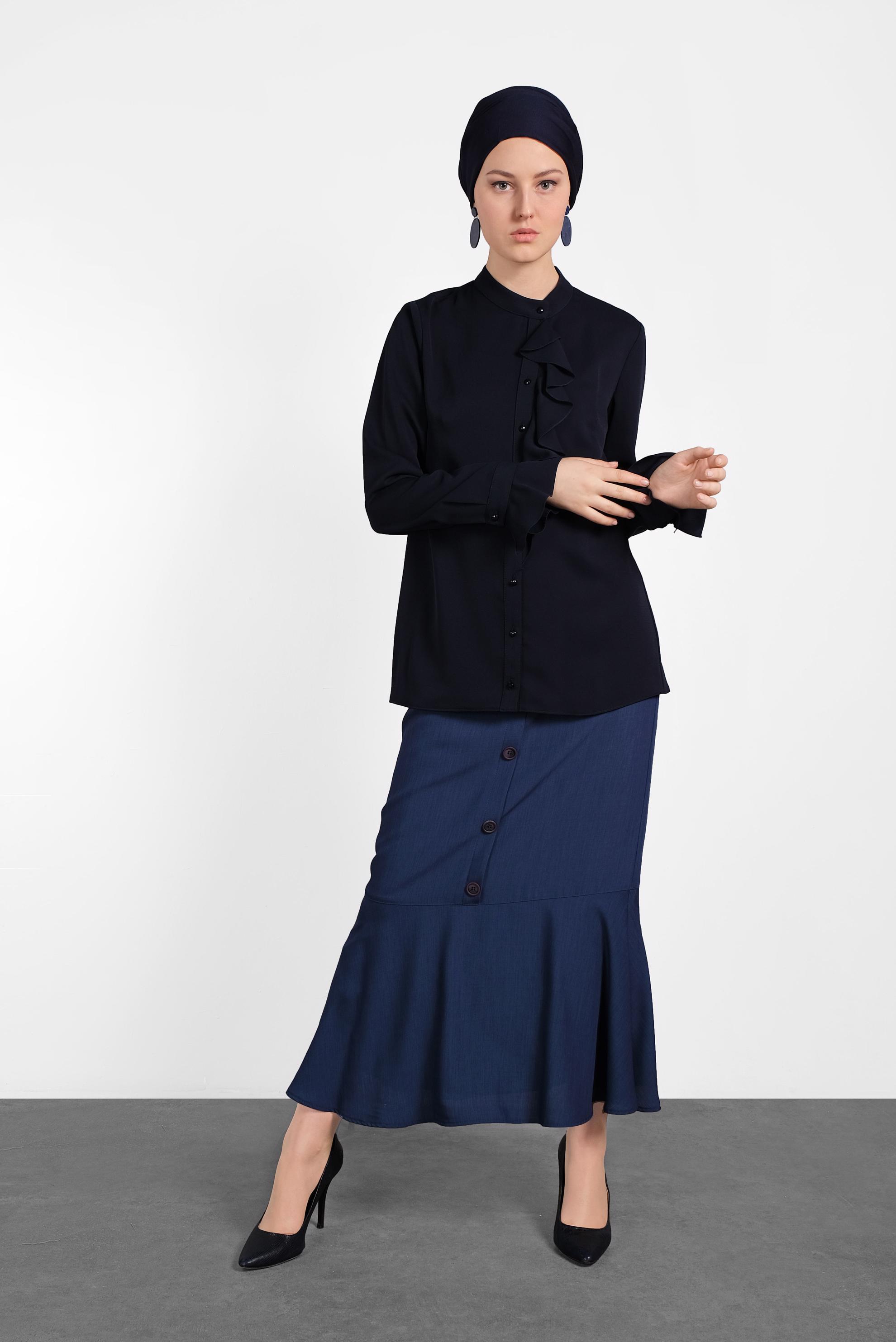 Hijab clothing NAVY BLUE 4459 PORTRE BLUZ 38/44 TEK40